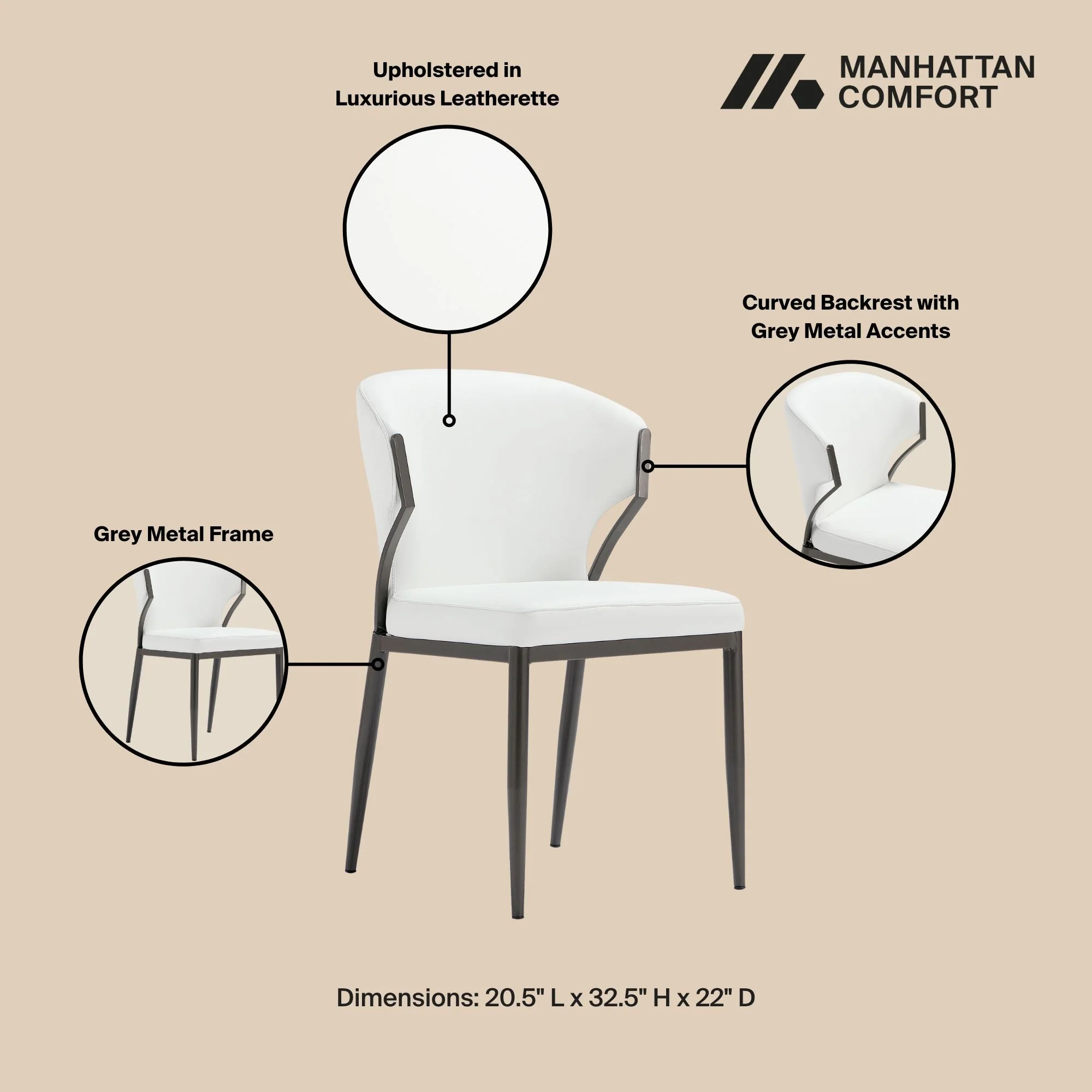 Kirsten Dining Chair in White (set of 2) - Image 4