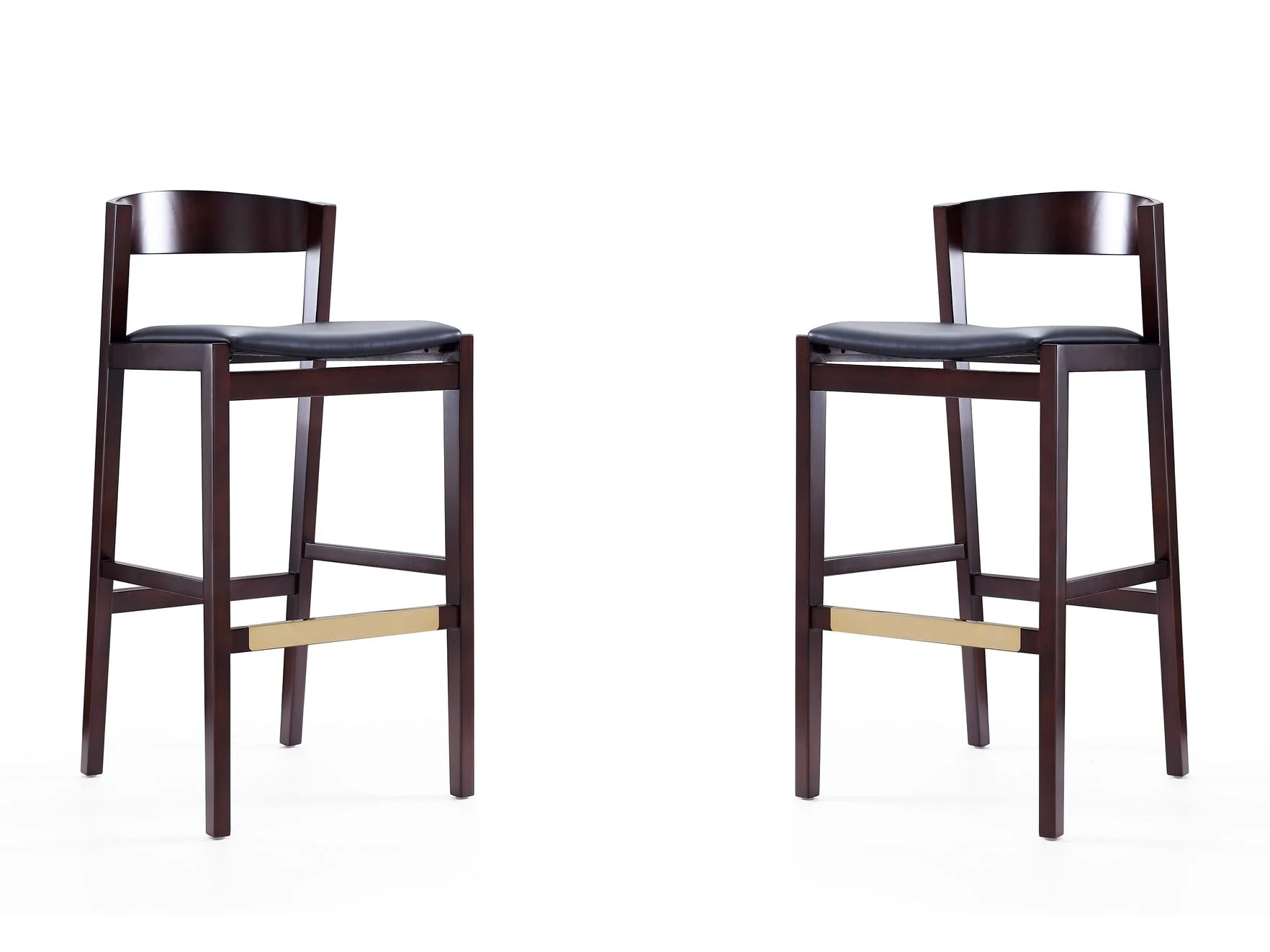 Klismos Barstool in Black and Dark Walnut (set of 2)