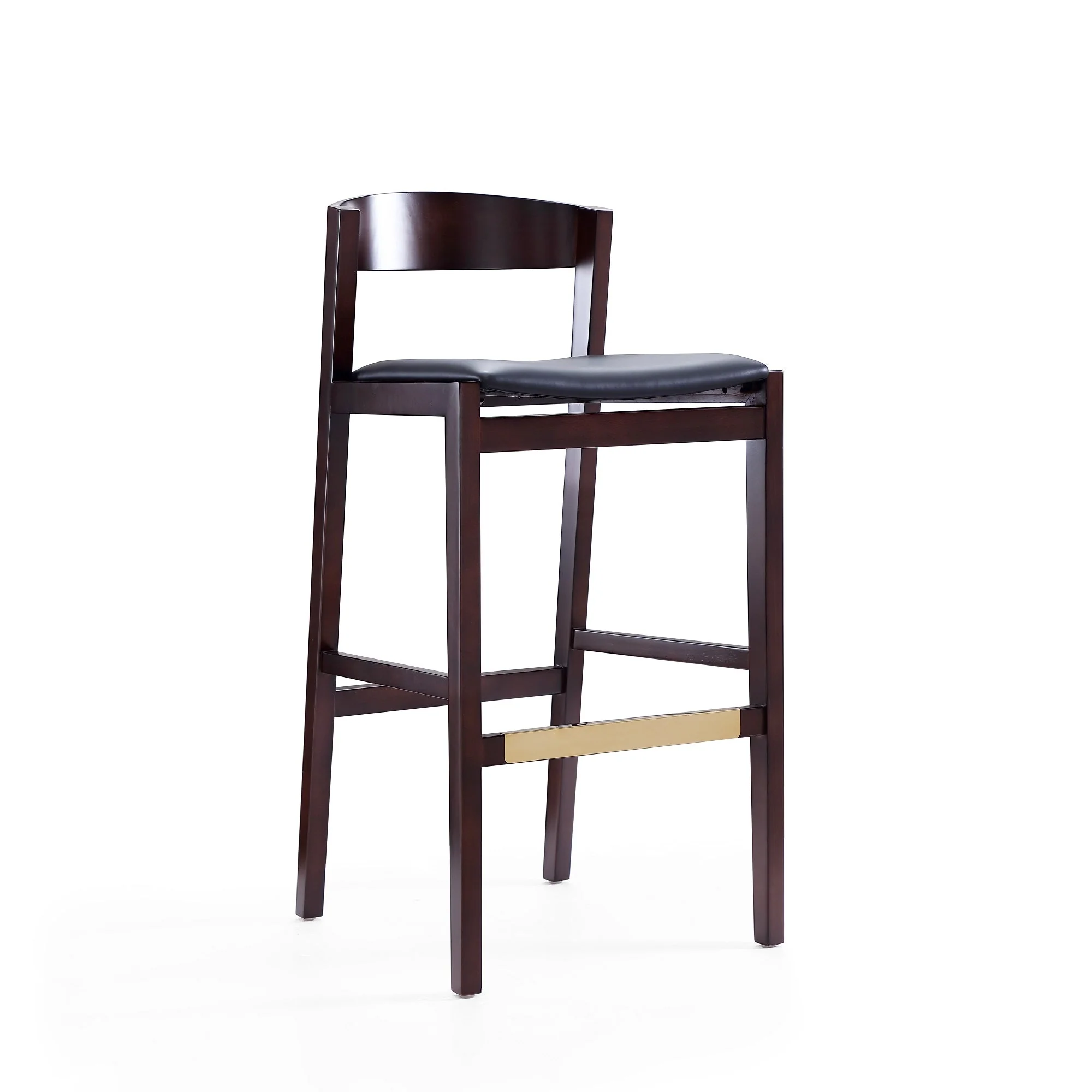 Klismos Barstool in Black and Dark Walnut (set of 2) - Image 3