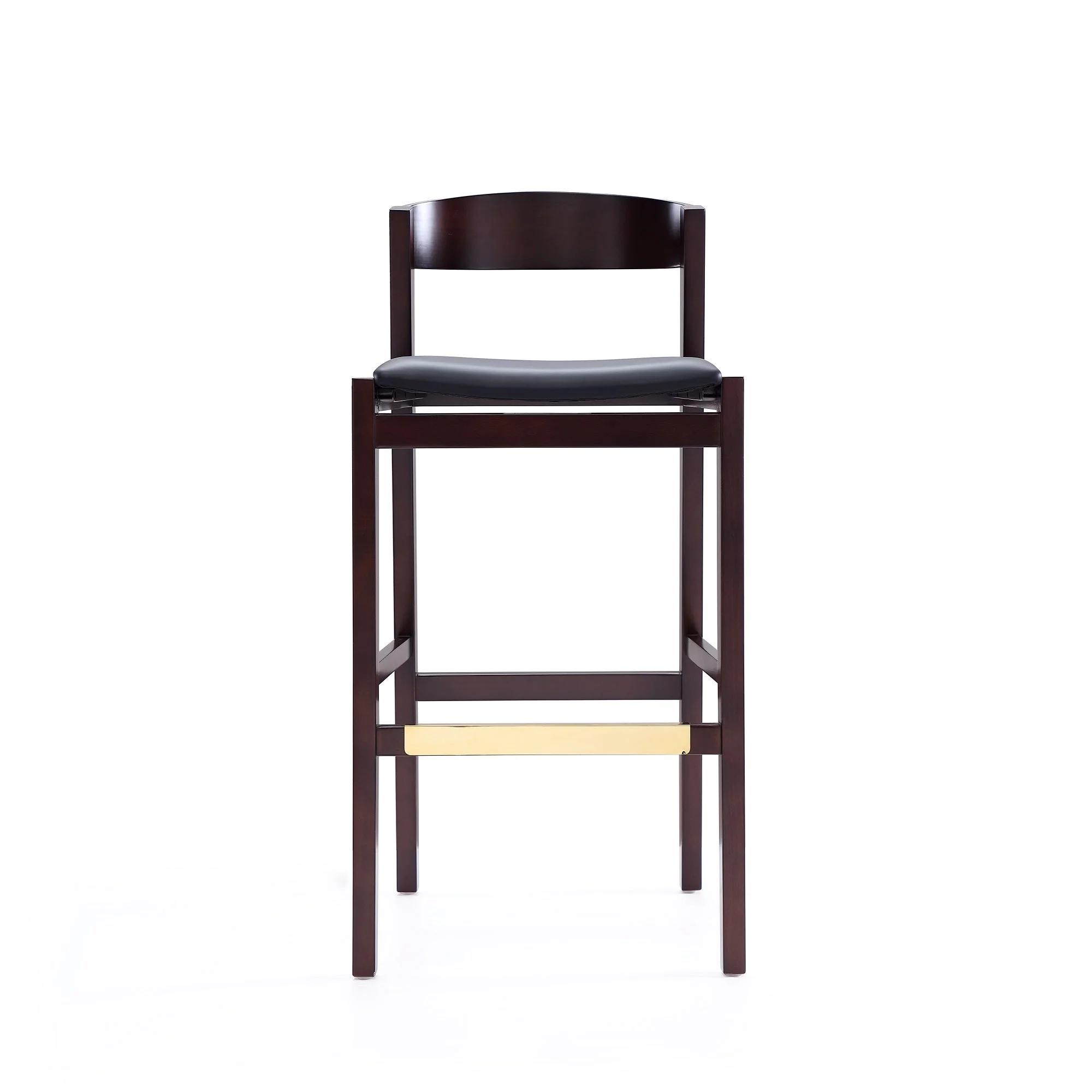 Klismos Barstool in Black and Dark Walnut (set of 2) - Image 4