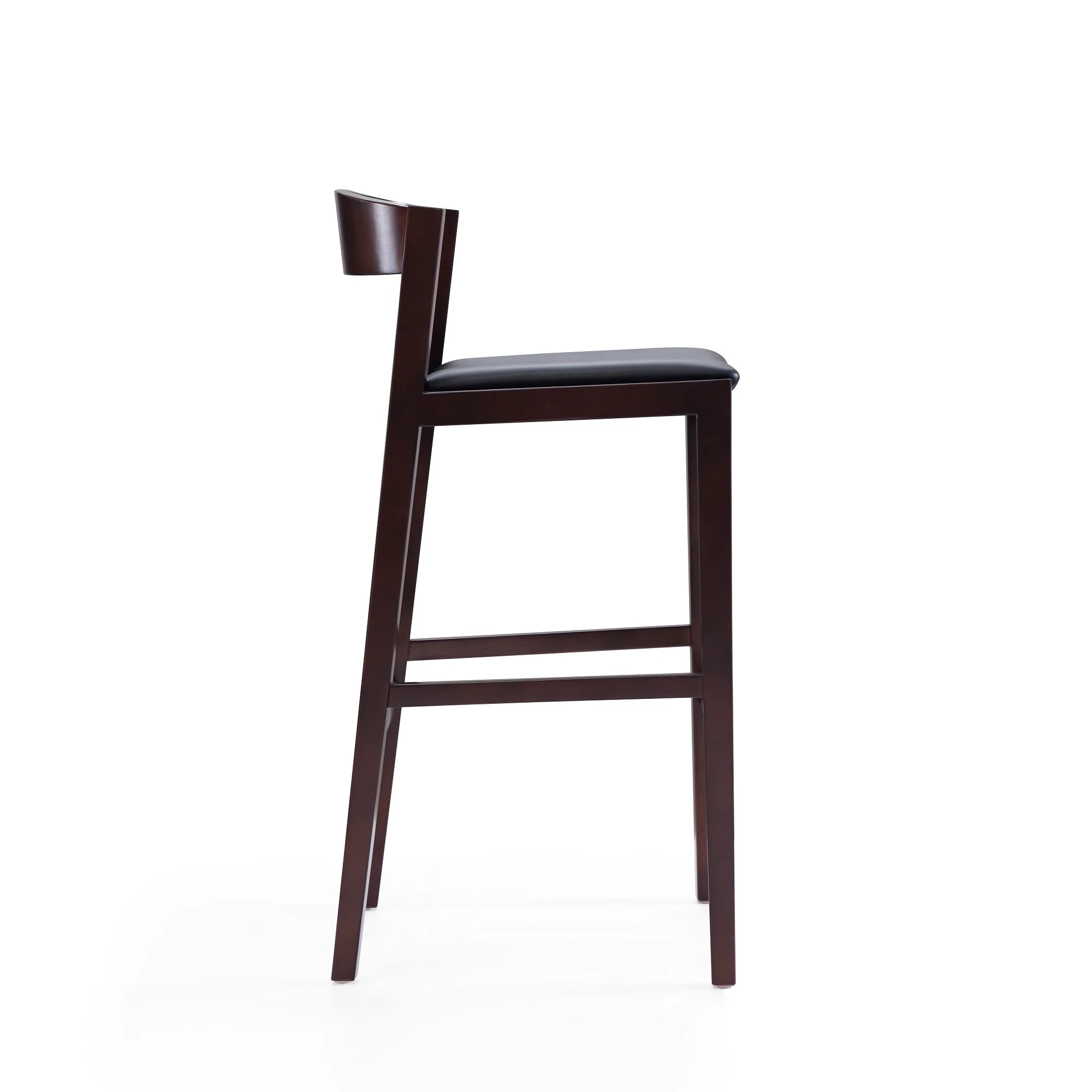 Klismos Barstool in Black and Dark Walnut (set of 2) - Image 6