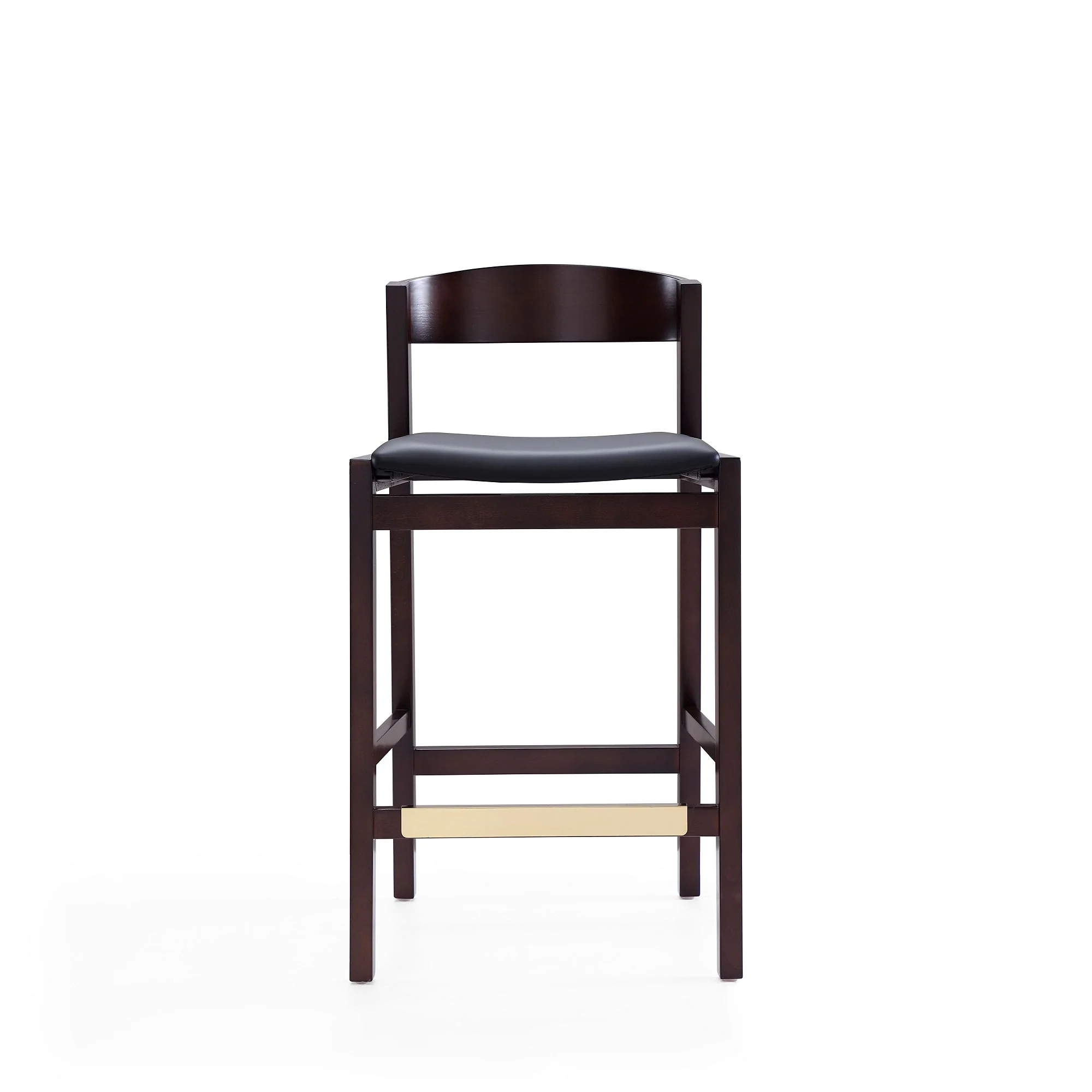 Klismos Counter Stool in Black and Dark Walnut (set of 3) - Image 4