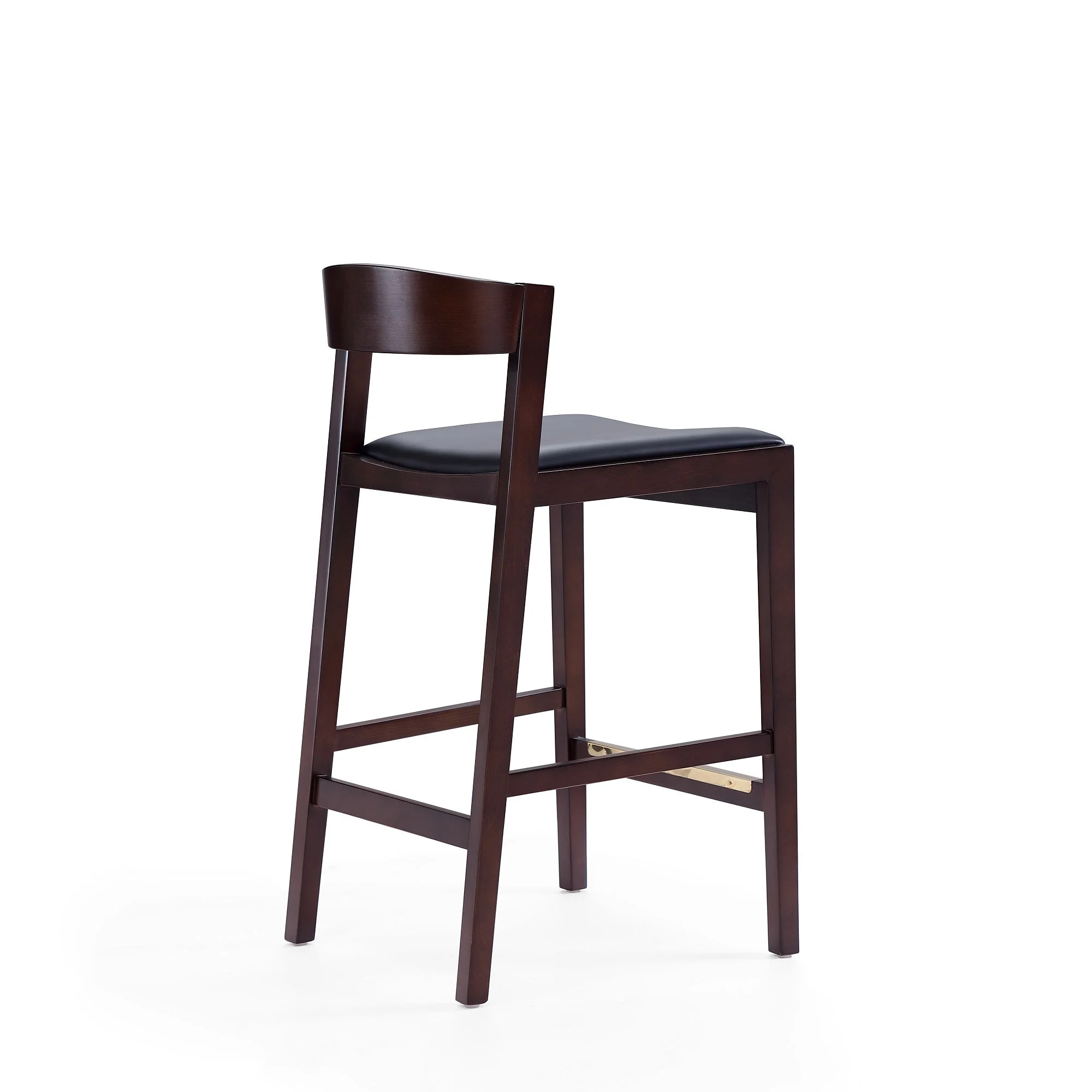 Klismos Counter Stool in Black and Dark Walnut (set of 3) - Image 5