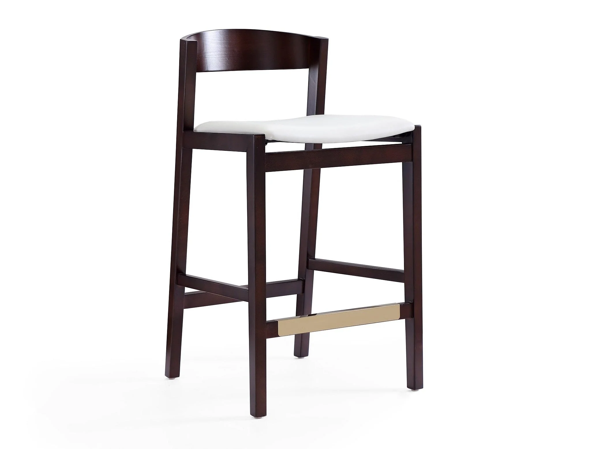 Klismos Counter Stool in Ivory and Dark Walnut