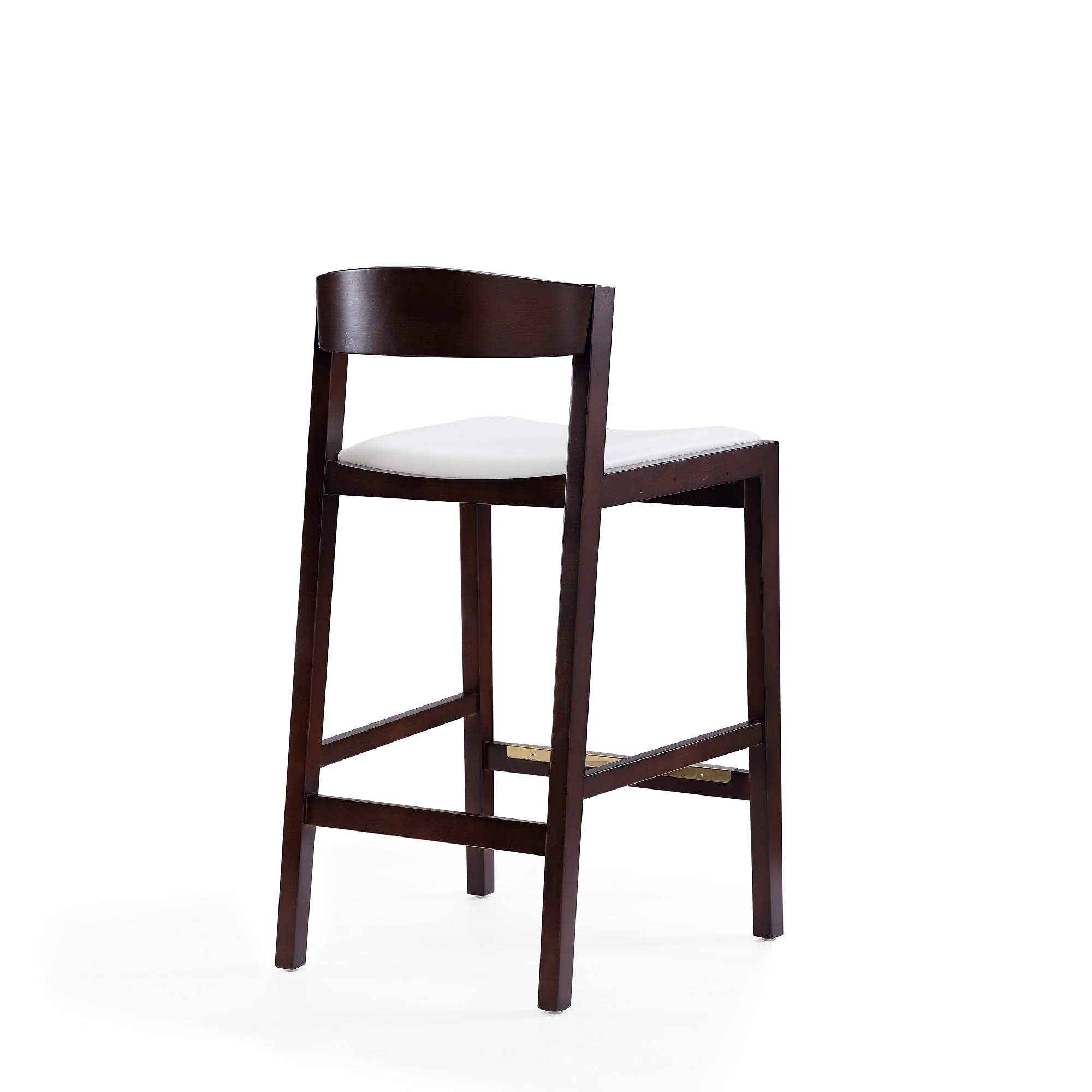 Klismos Counter Stool in Ivory and Dark Walnut (set of 2) - Image 6