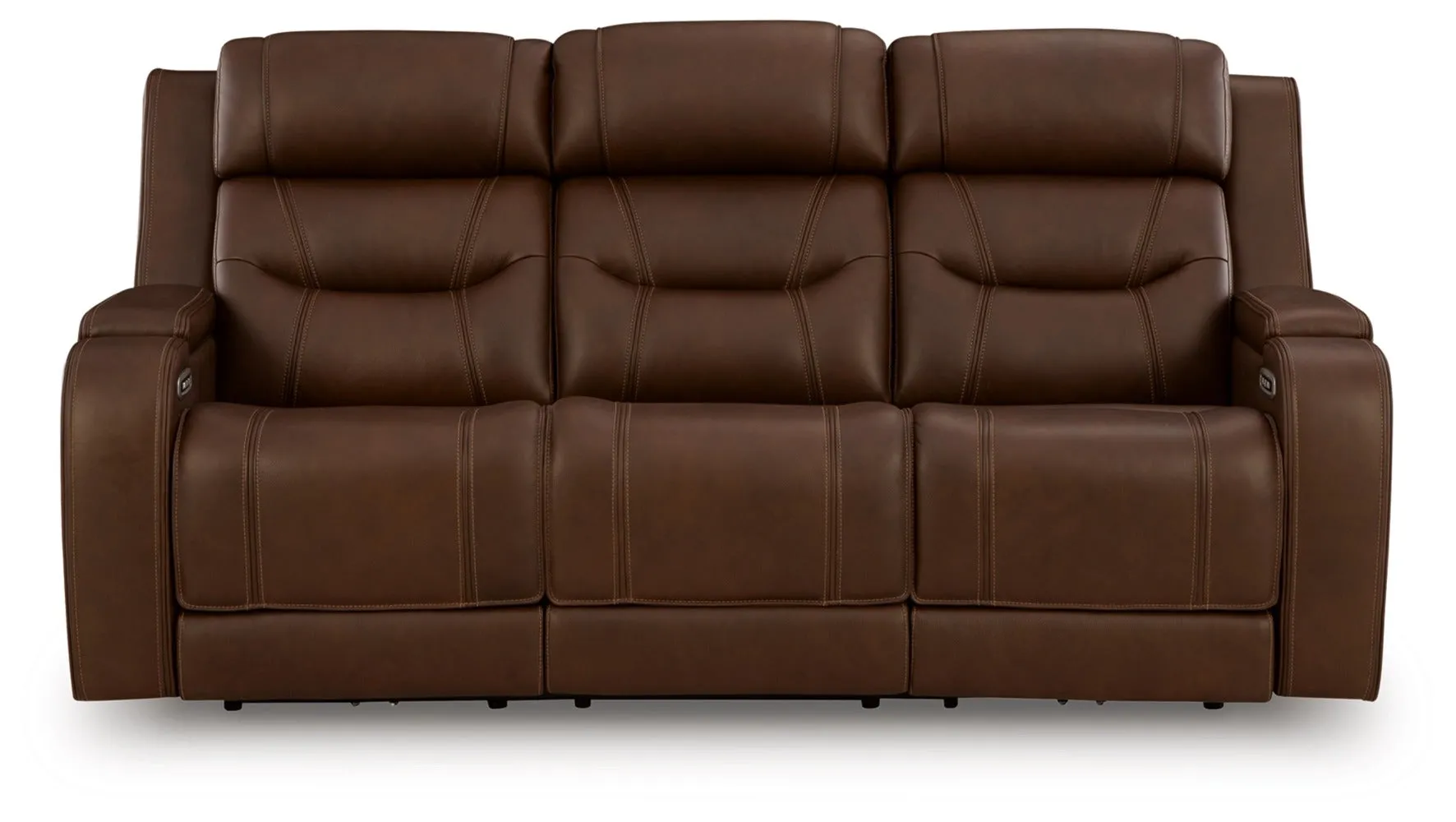 Knightington Brown Power Reclining Sofa w/Audio Seating - Image 3