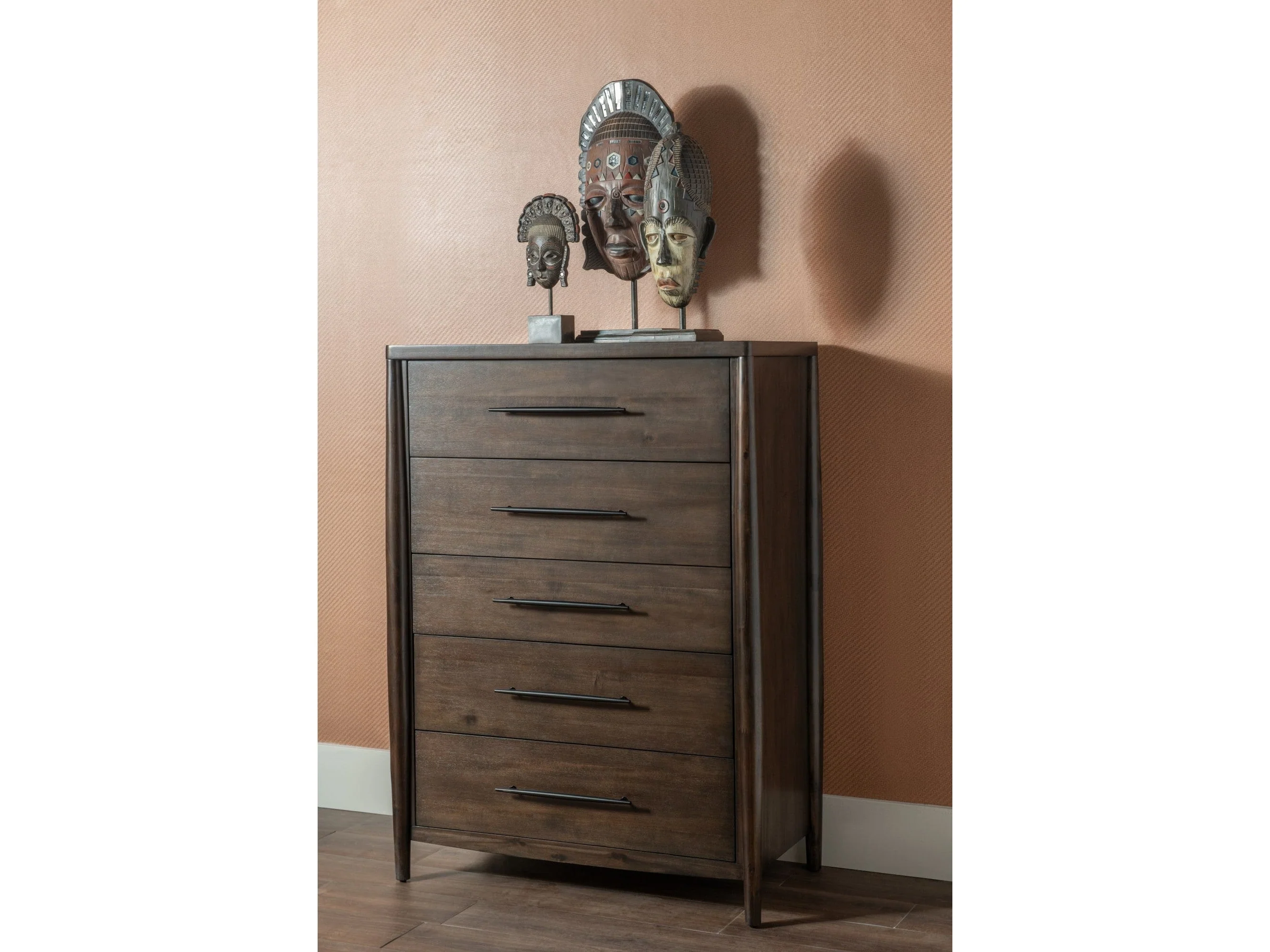Koko Minx Five Drawer Acacia Wood Chest