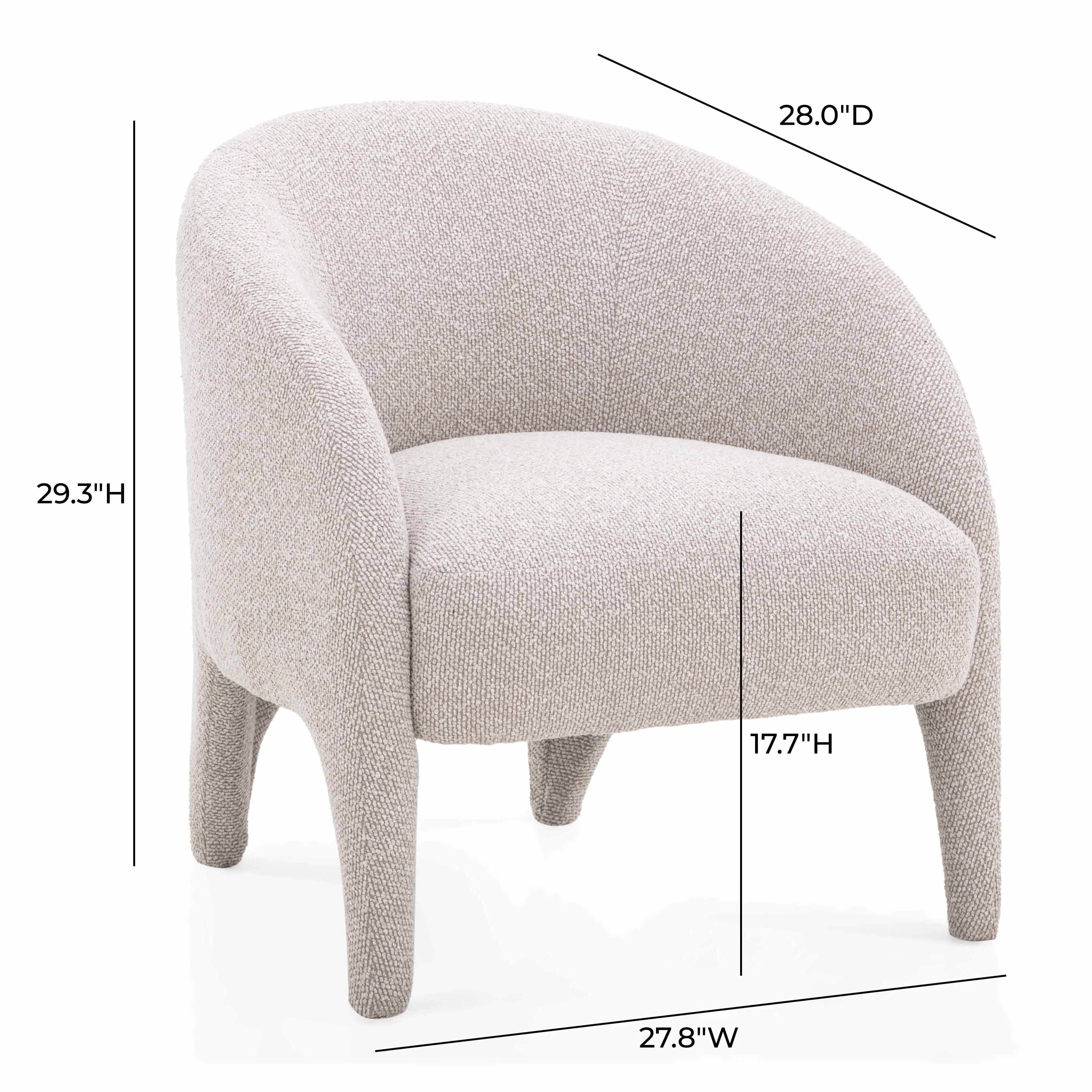 Kris Warm Grey Boucle Accent Chair - Image 6