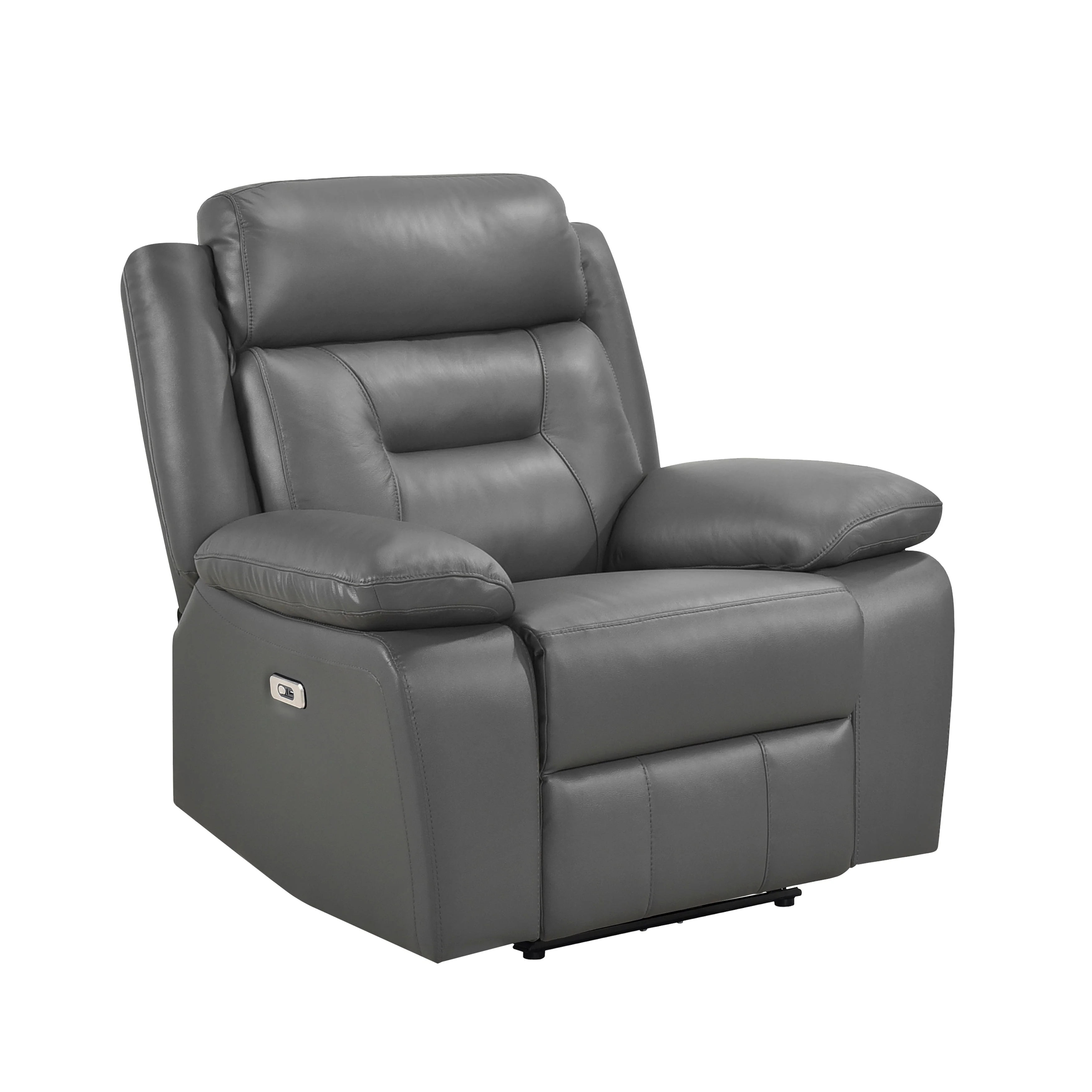 Laconia Dark Gray Leather Power Reclining Chair - Image 3