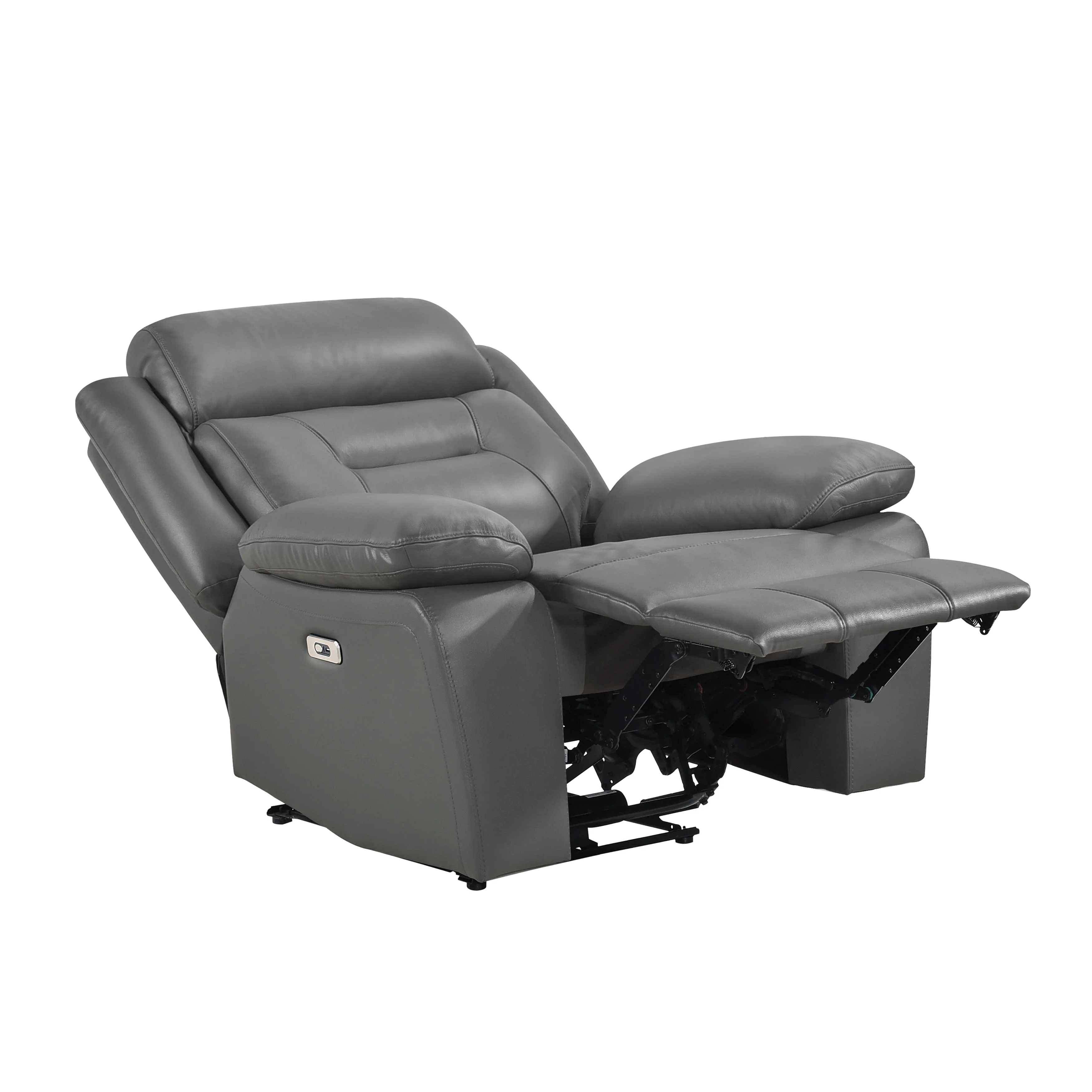 Laconia Dark Gray Leather Power Reclining Chair - Image 6