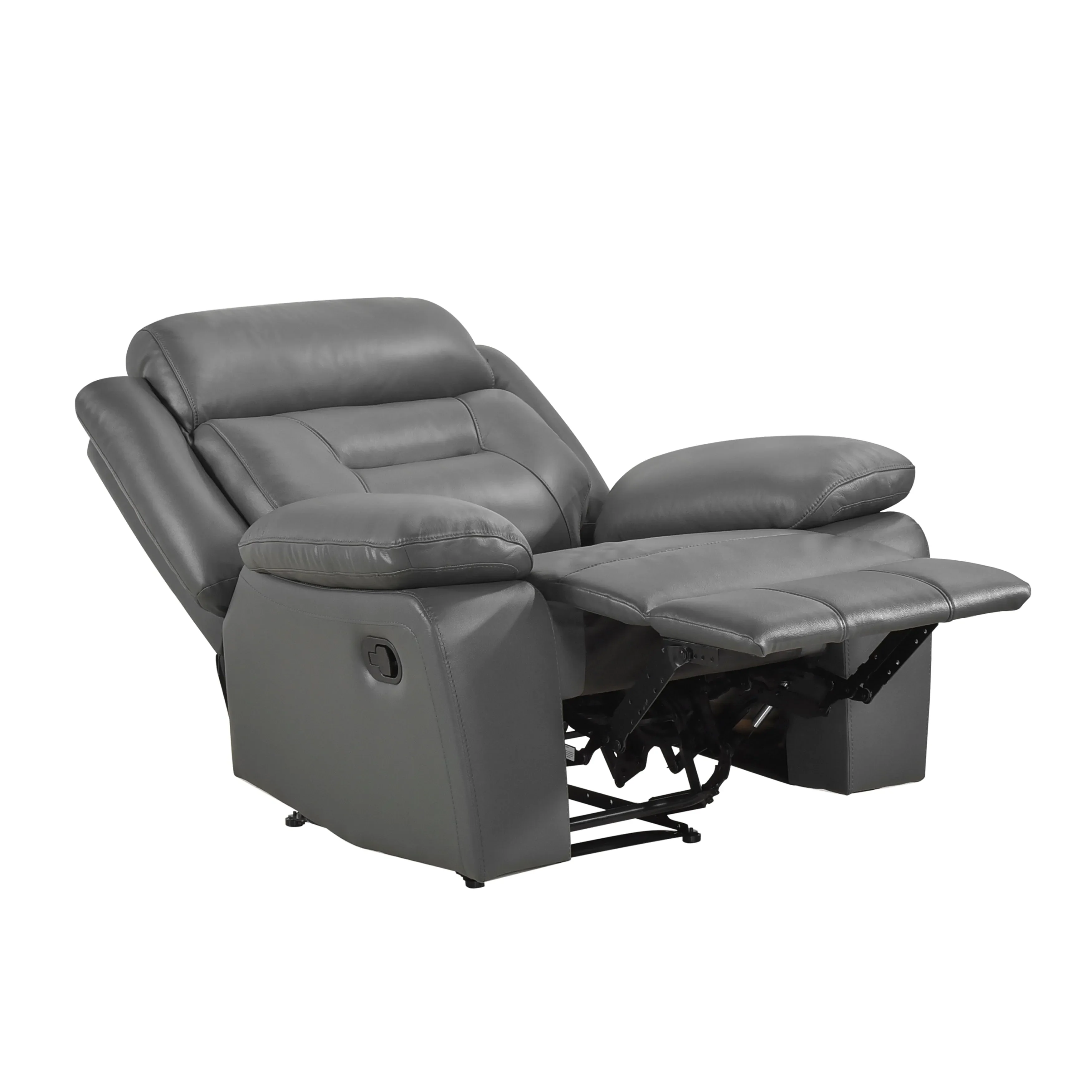 Laconia Dark Gray Leather Reclining Chair - Image 6