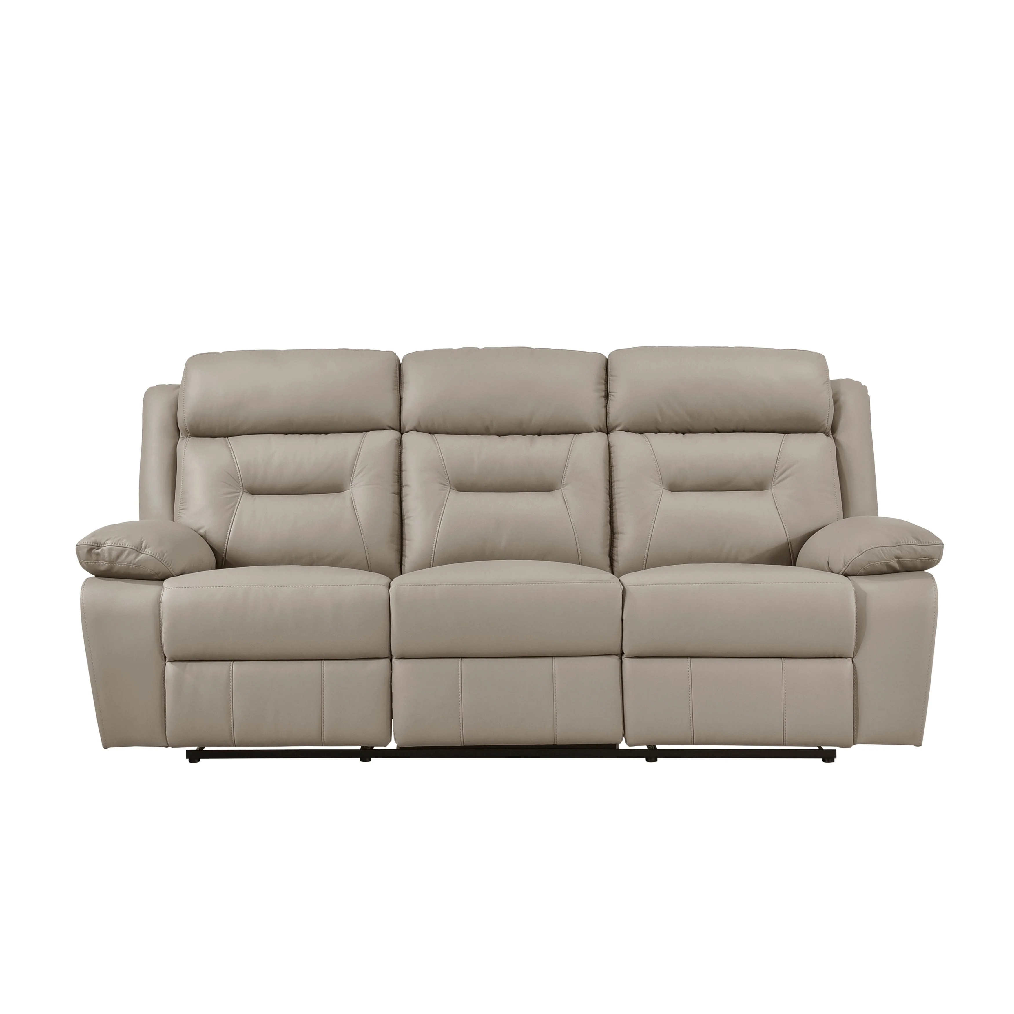 Laconia Latte Leather Double Reclining Living Room Set - Image 3