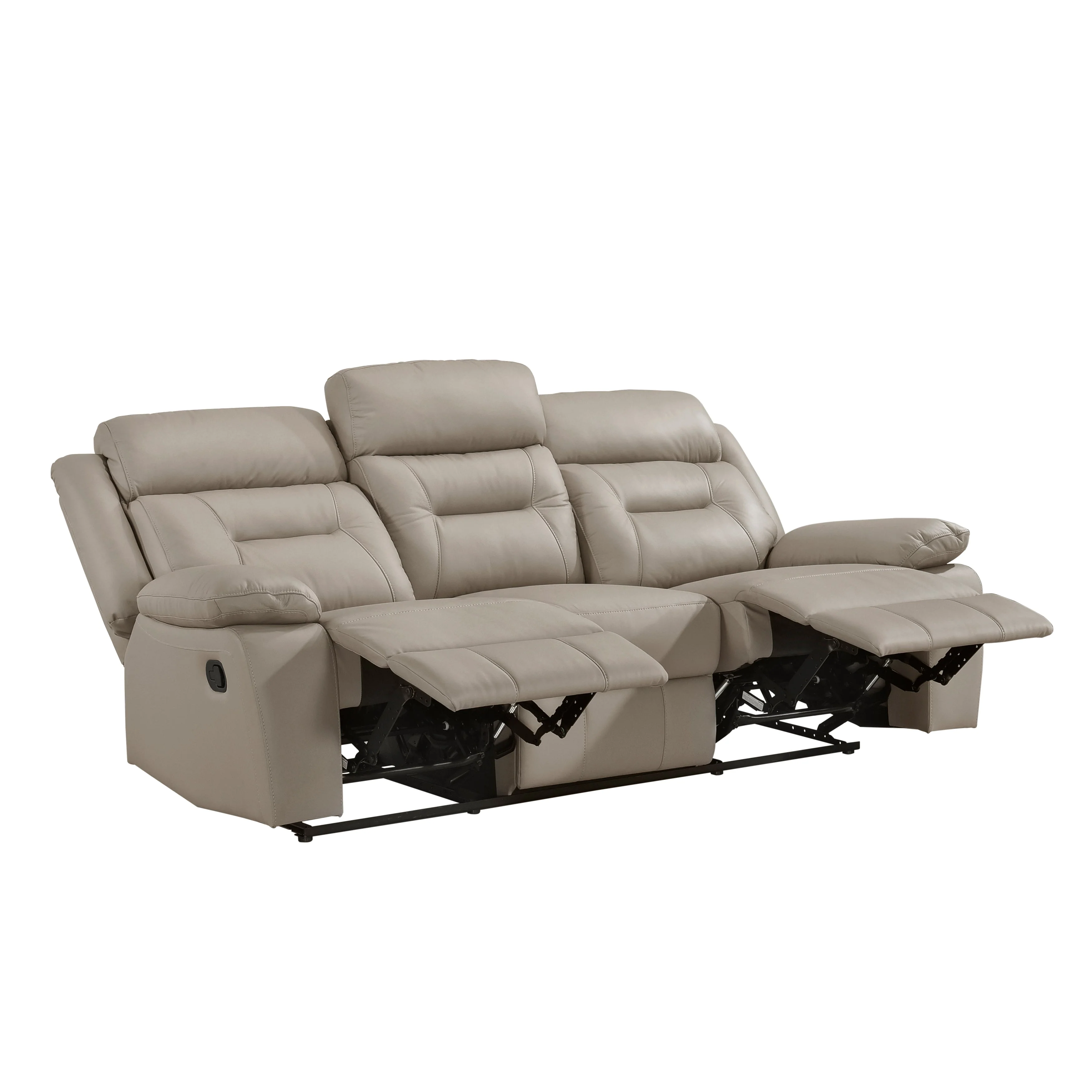 Laconia Latte Leather Double Reclining Living Room Set - Image 5