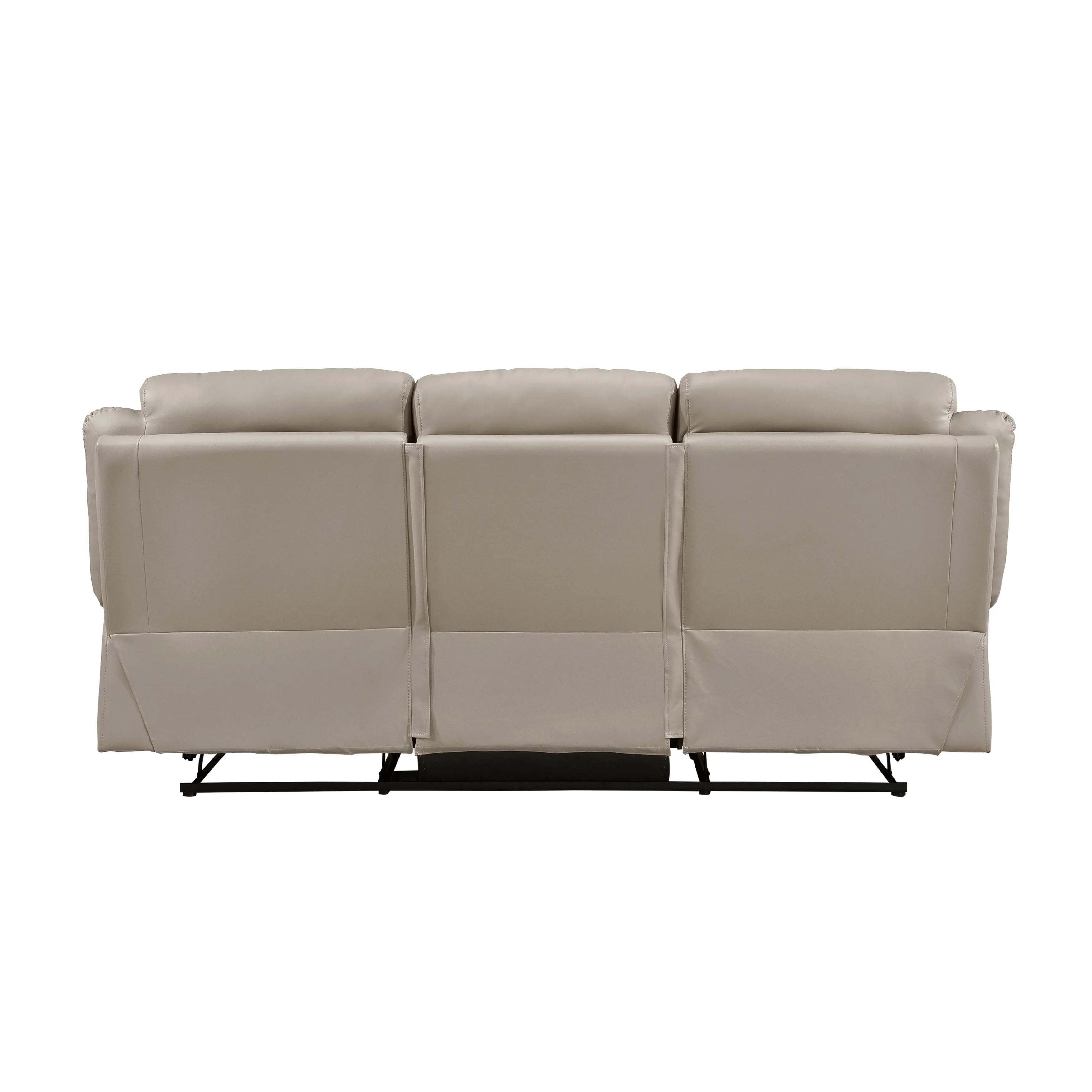 Laconia Latte Leather Double Reclining Living Room Set - Image 6