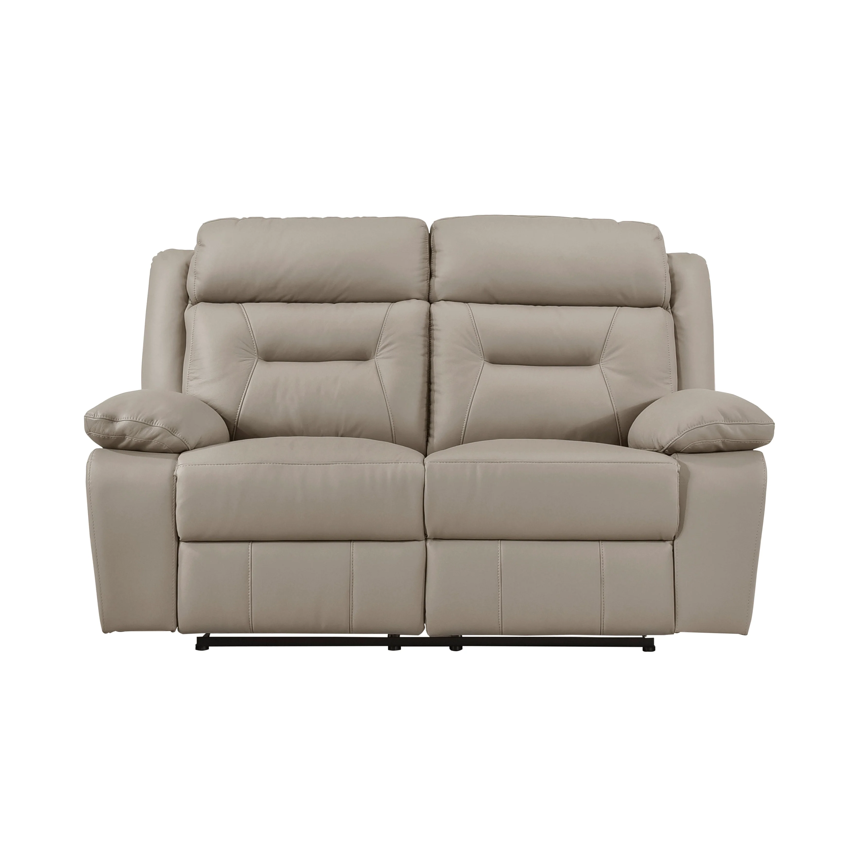 Laconia Latte Leather Double Reclining Living Room Set - Image 7