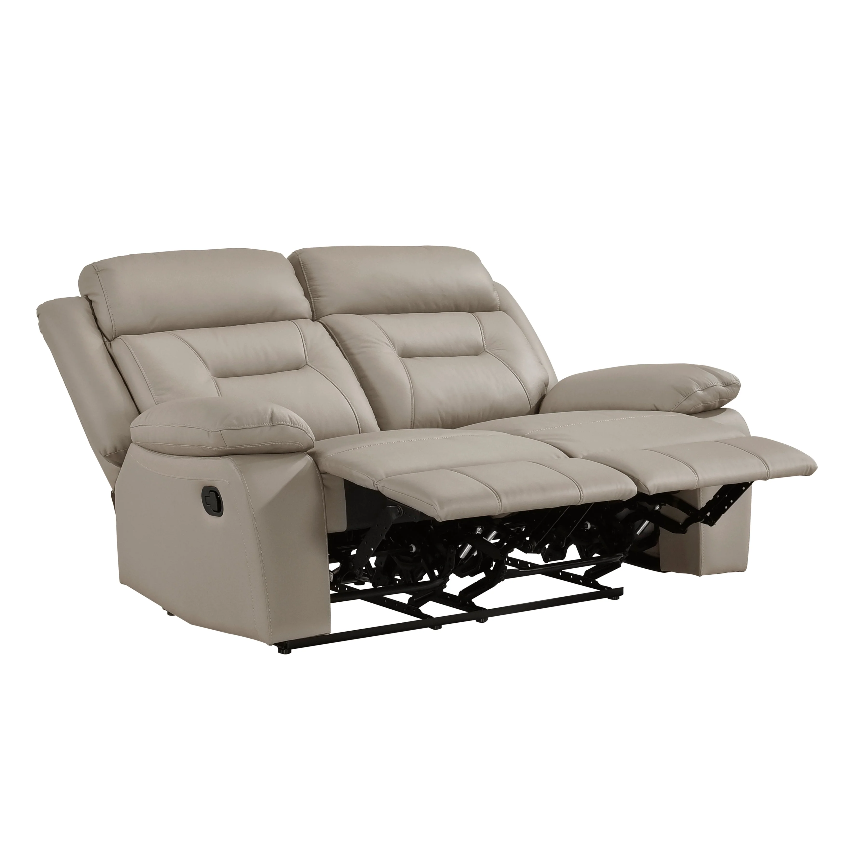 Laconia Latte Leather Double Reclining Living Room Set - Image 9