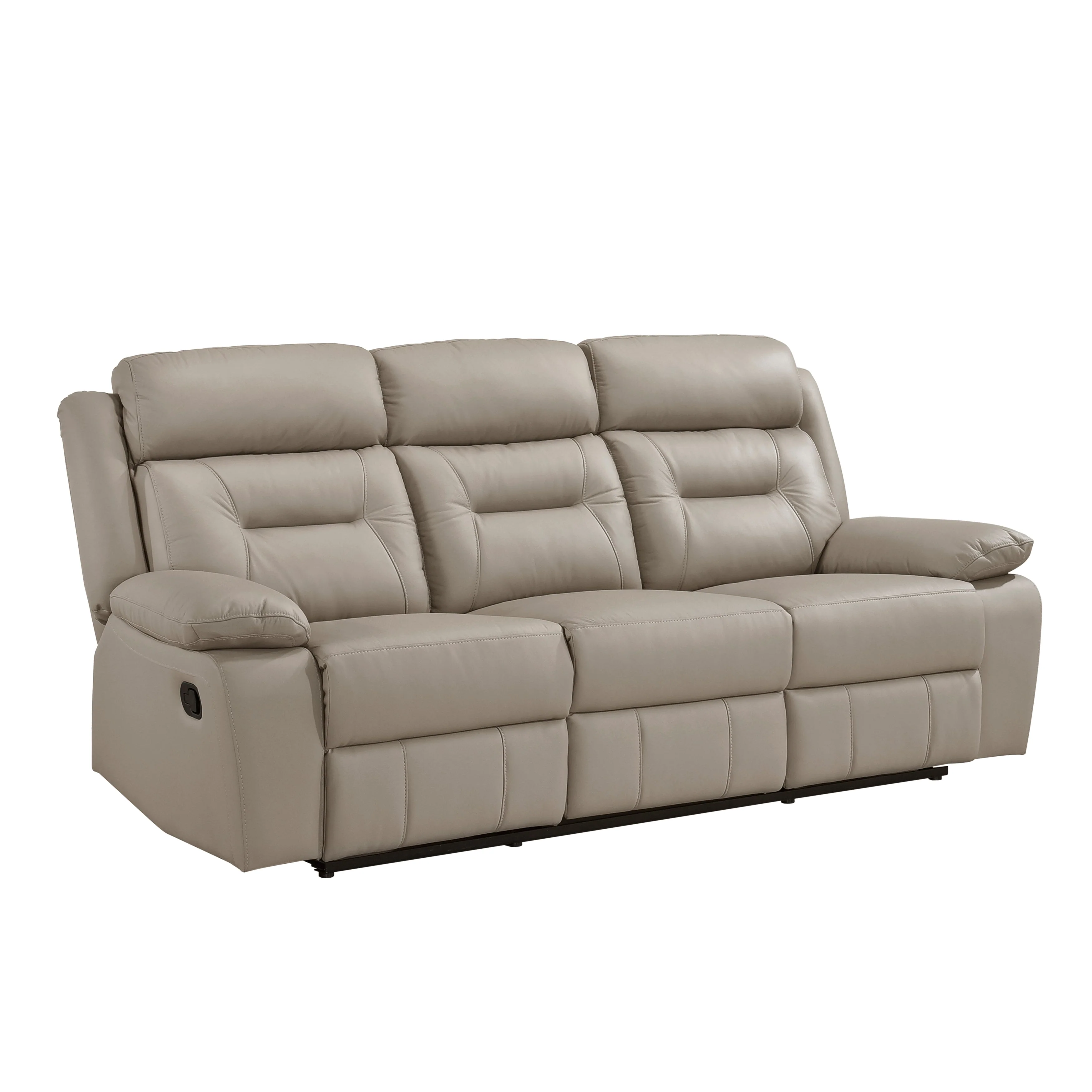 Laconia Latte Leather Double Reclining Sofa - Image 3
