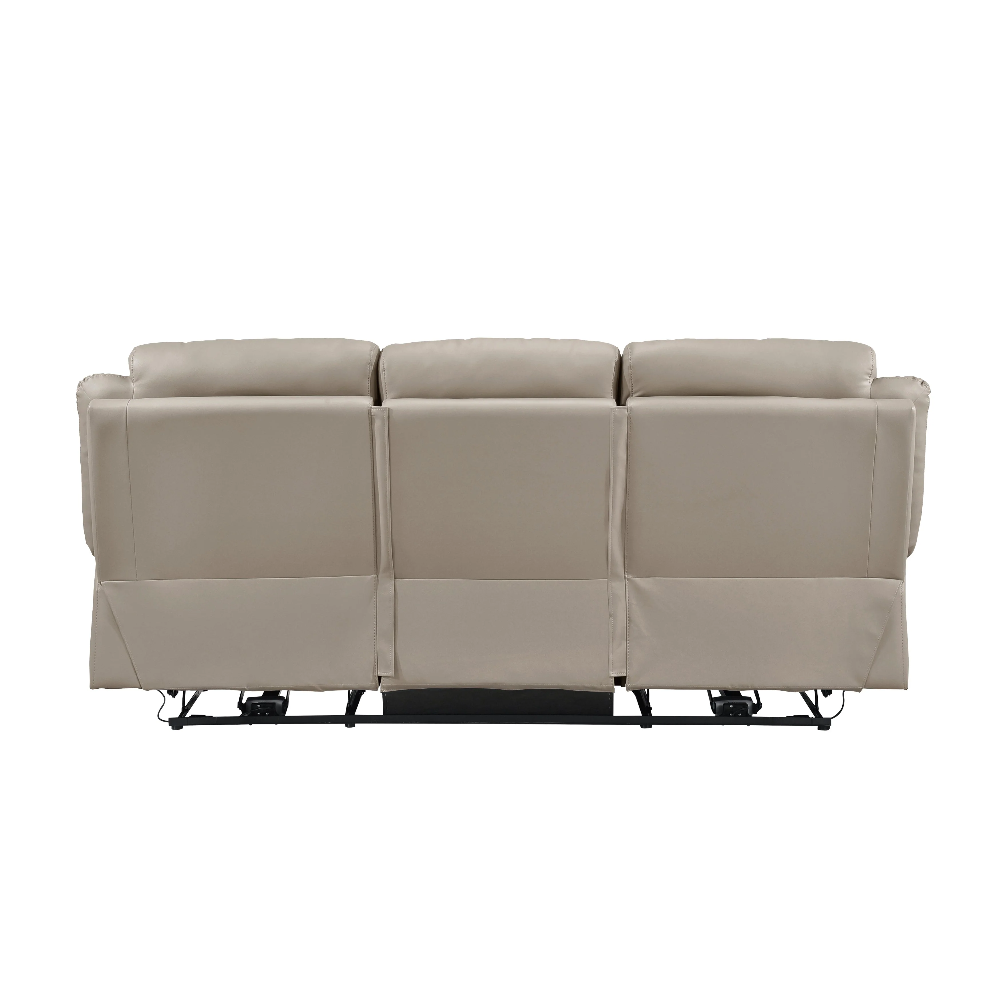 Laconia Latte Leather Power Double Reclining Sofa - Image 4