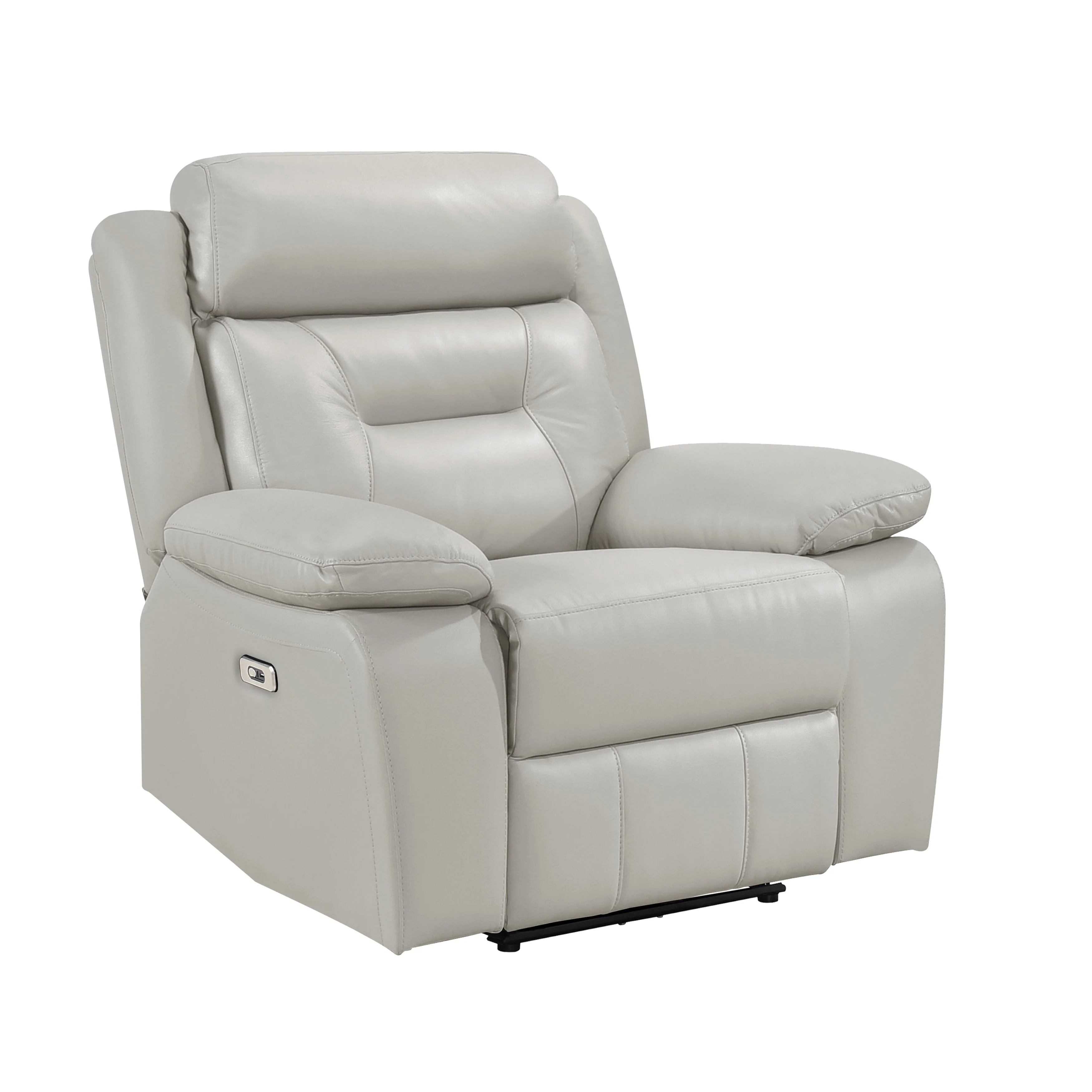 Laconia Silver Leather Power Double Reclining Living Room Set - Image 12
