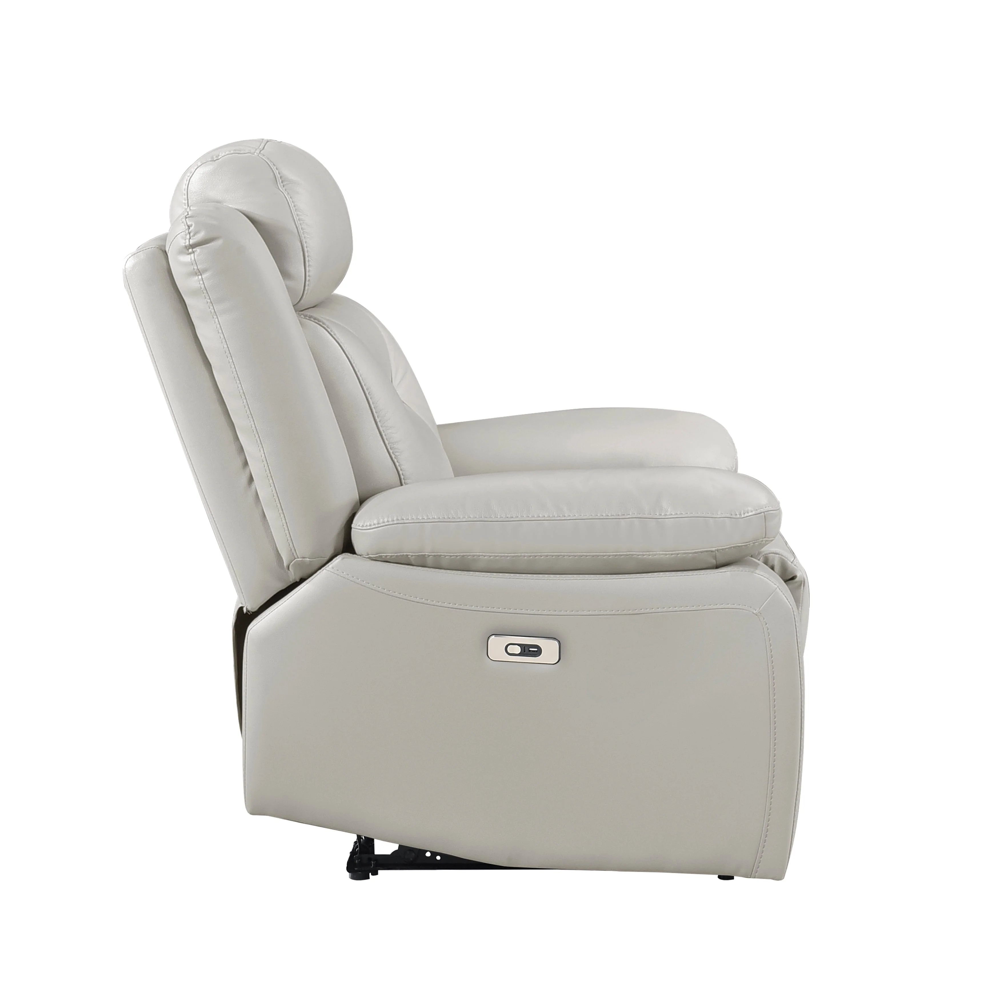 Laconia Silver Leather Power Double Reclining Living Room Set - Image 13