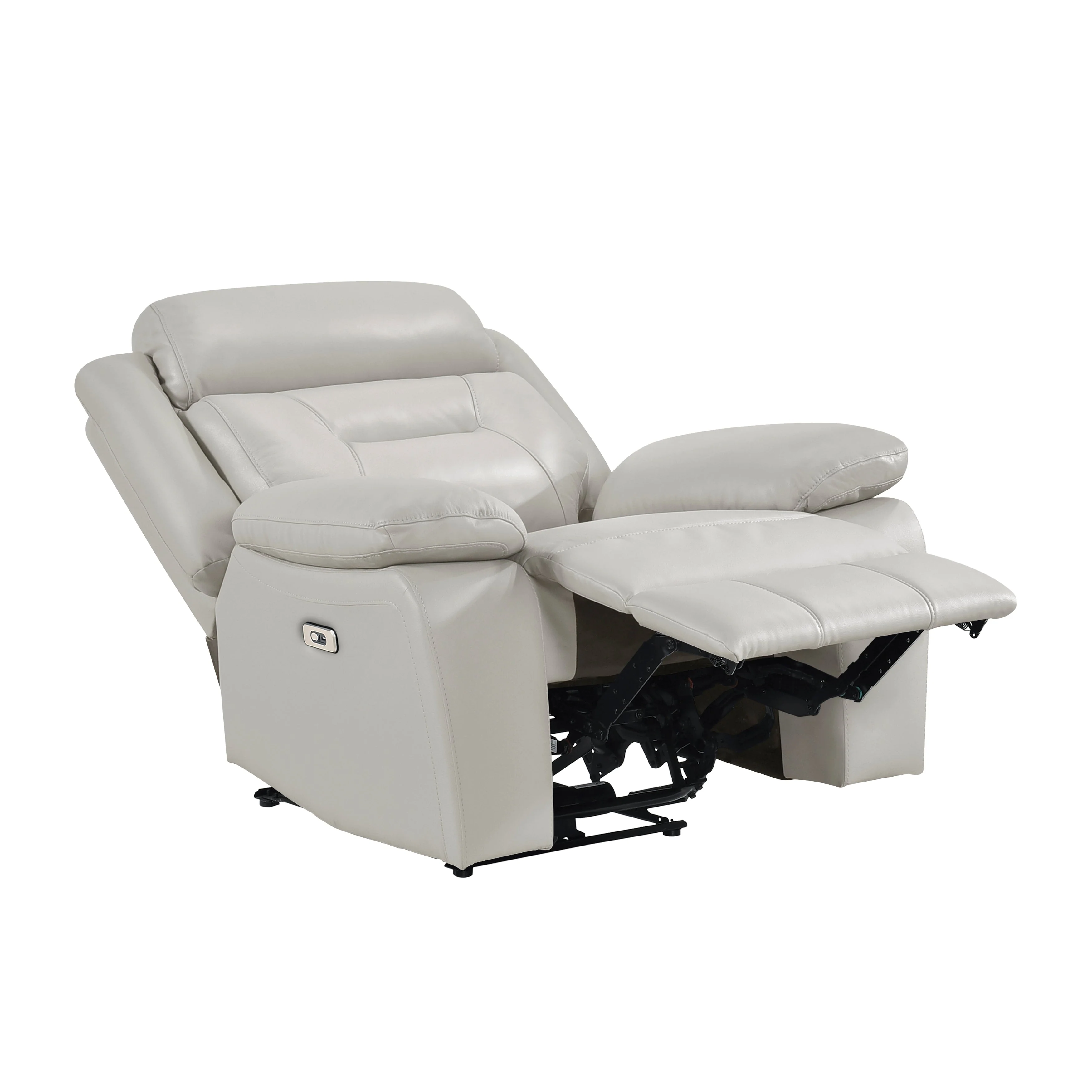 Laconia Silver Leather Power Double Reclining Living Room Set - Image 15