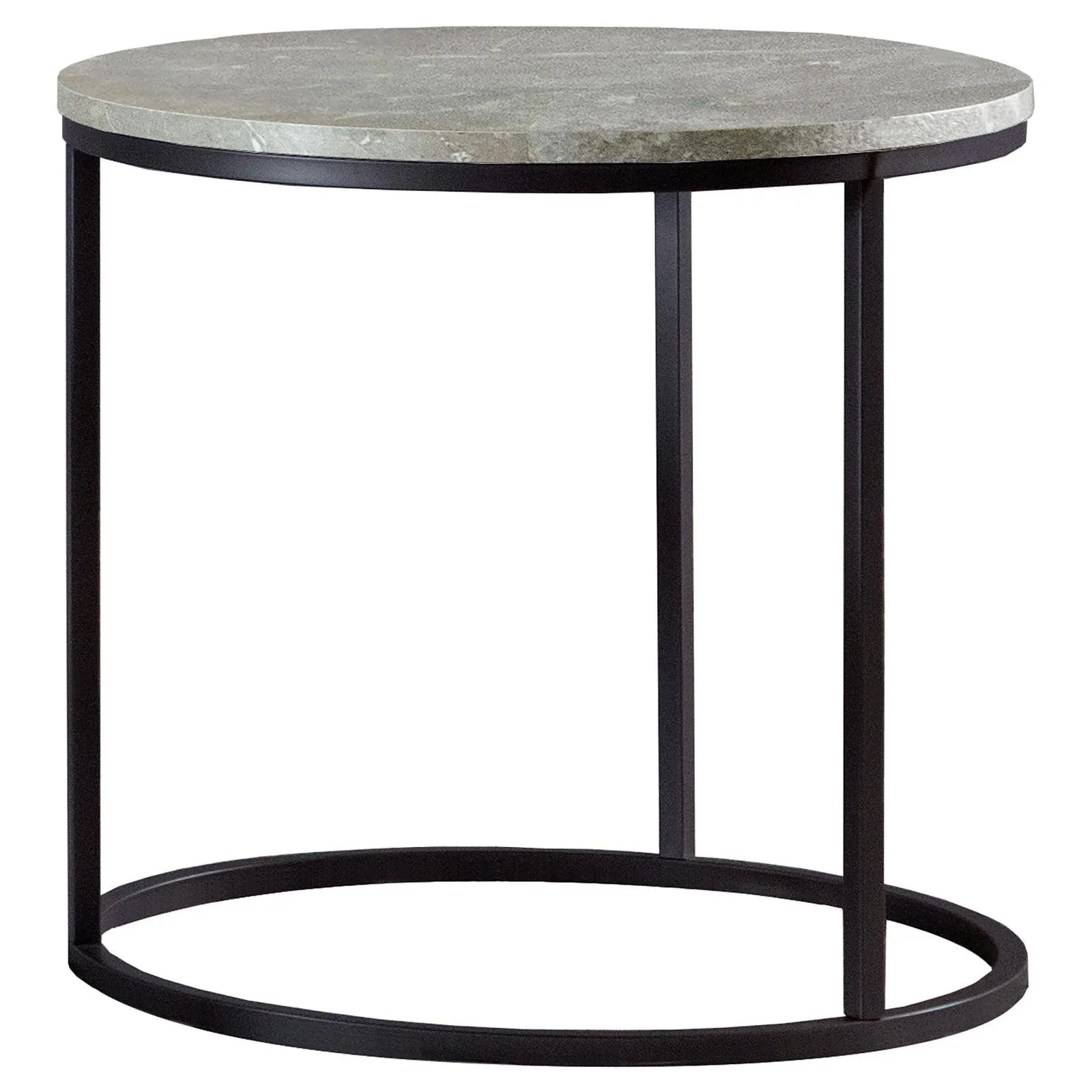 Lainey Gray/Gunmetal Faux Marble Round Top End Table - Image 2
