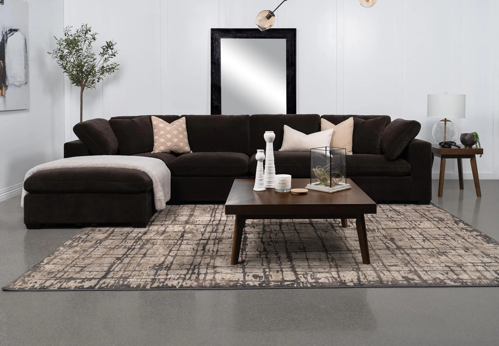 Lakeview Dark Chocolate 5-piece Upholstered Modular Sectional Sofa