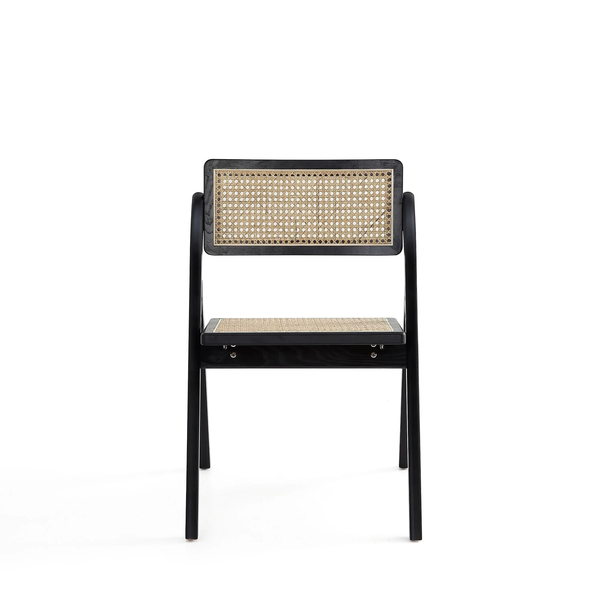 Lambinet Folding Dining Chair in Black and Natural Cane (set of 2) - Image 5