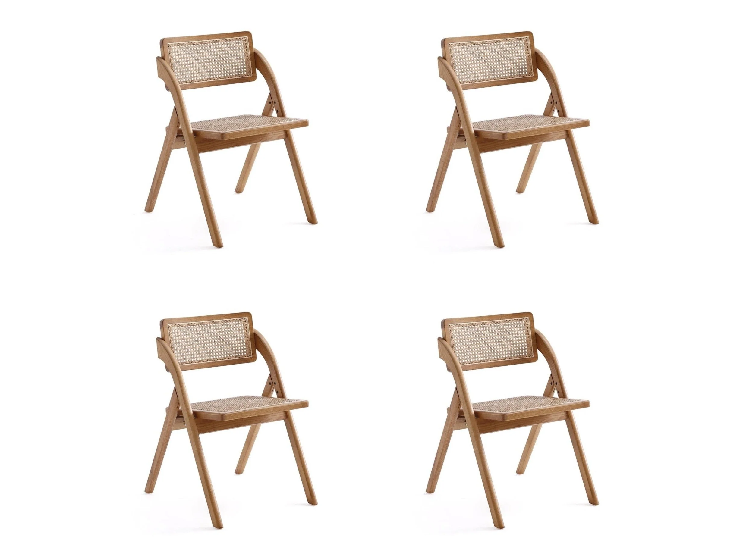 Lambinet Folding Dining Chair in Nature Cane (set of 4)