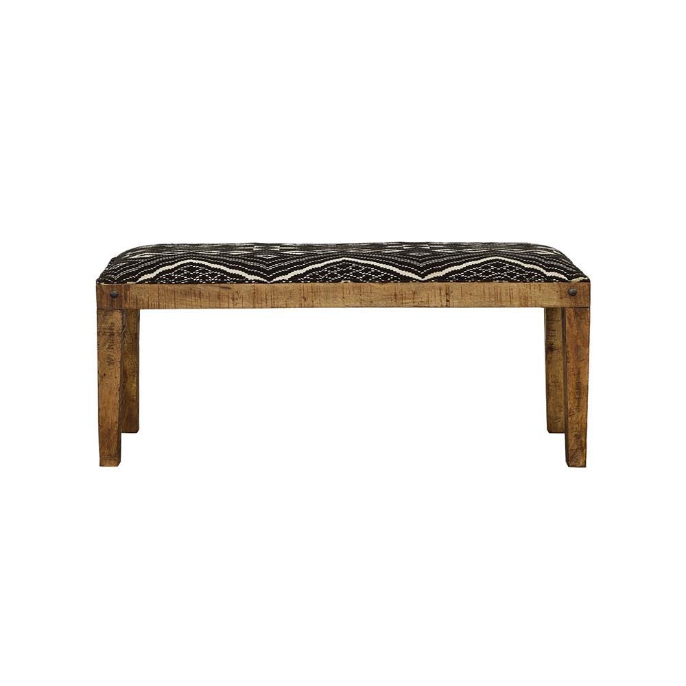 Lamont Natural/Navy Rectangular Upholstered Bench - Image 2