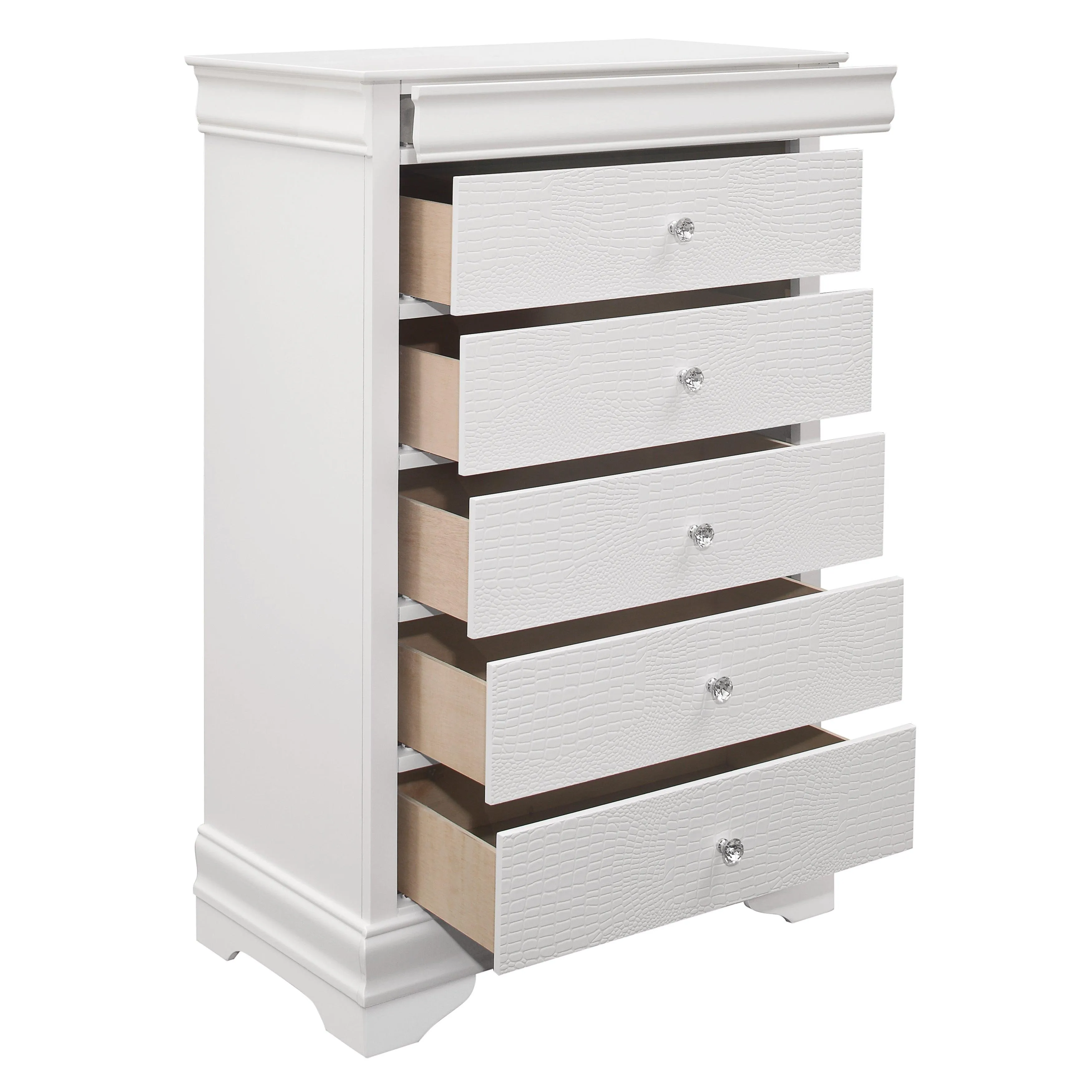 Lana White LED Upholstered Panel Bedroom Set - Image 11