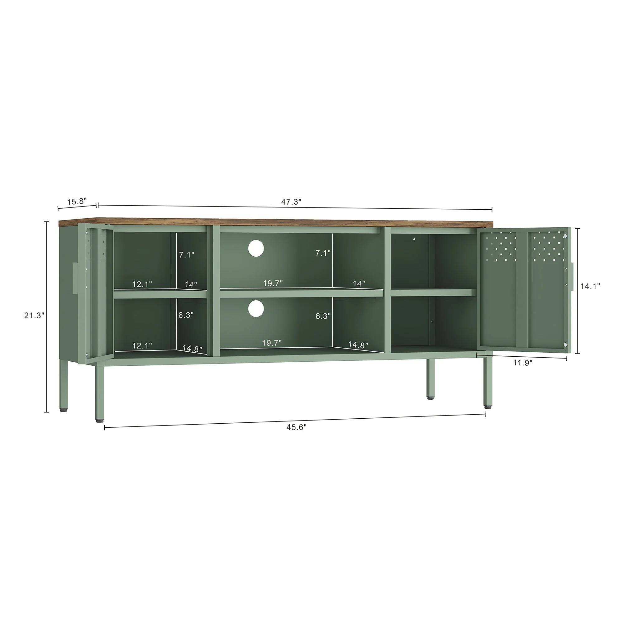 Landen 47" TV Stand in Green - Image 3