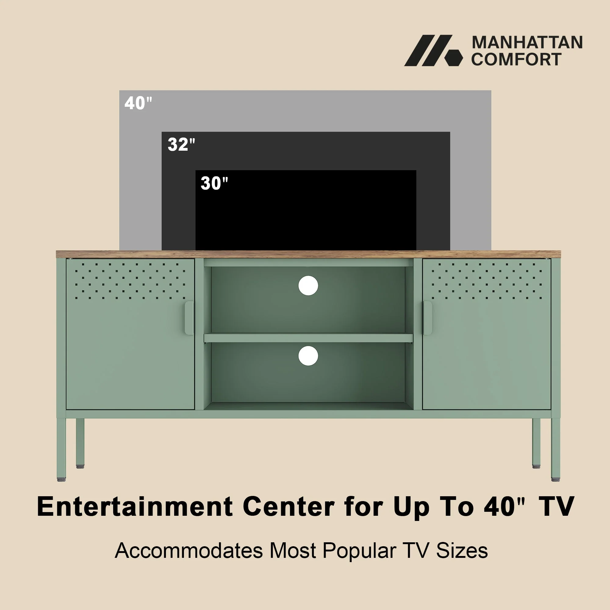 Landen 47" TV Stand in Green - Image 5