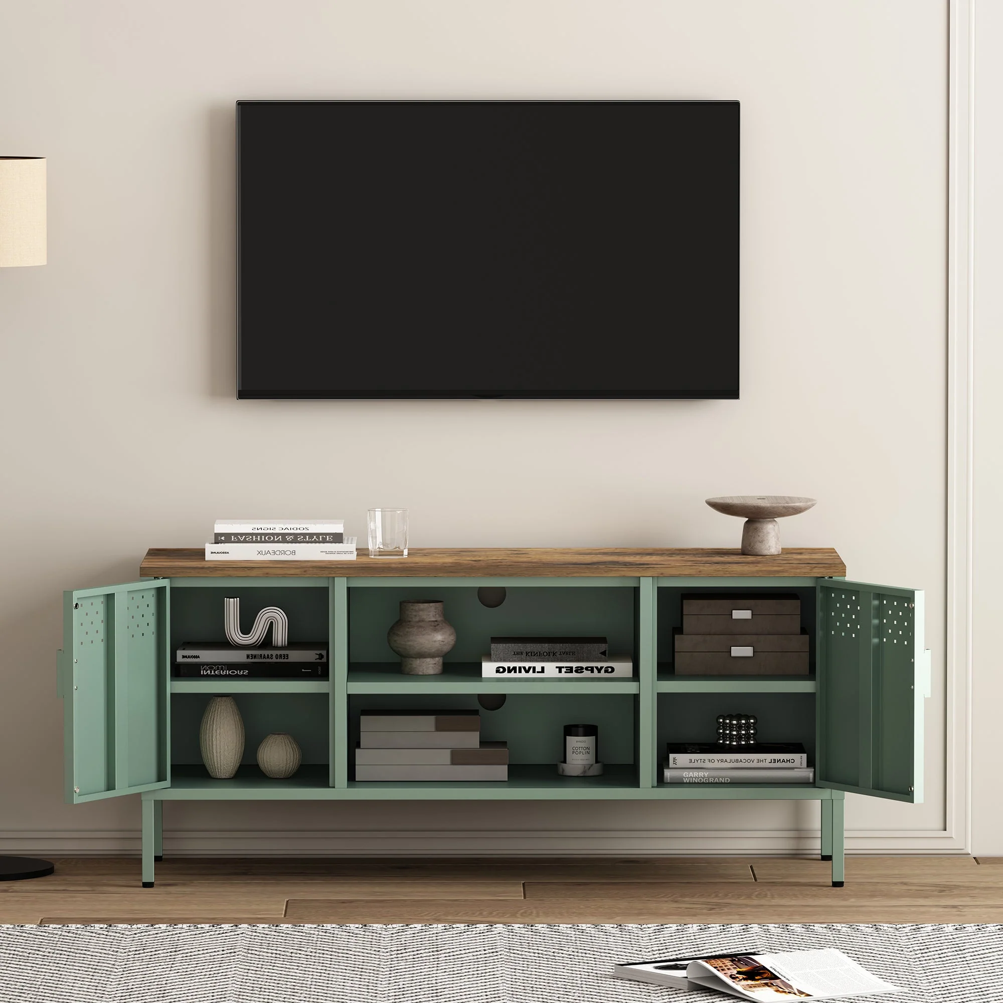 Landen 47" TV Stand in Green - Image 6