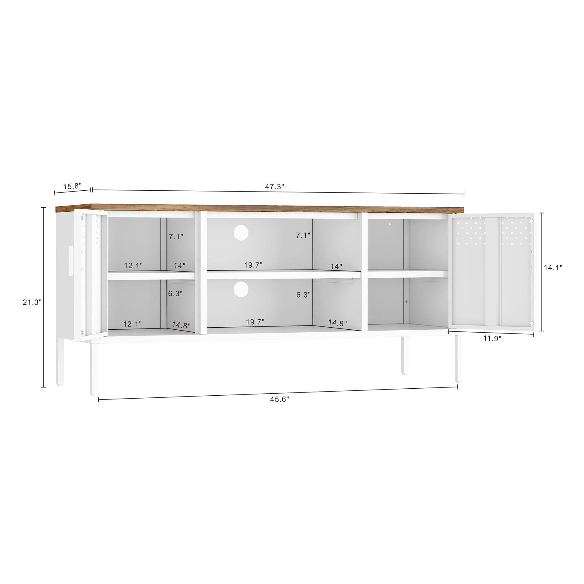 Landen 47" TV Stand in White - Image 3