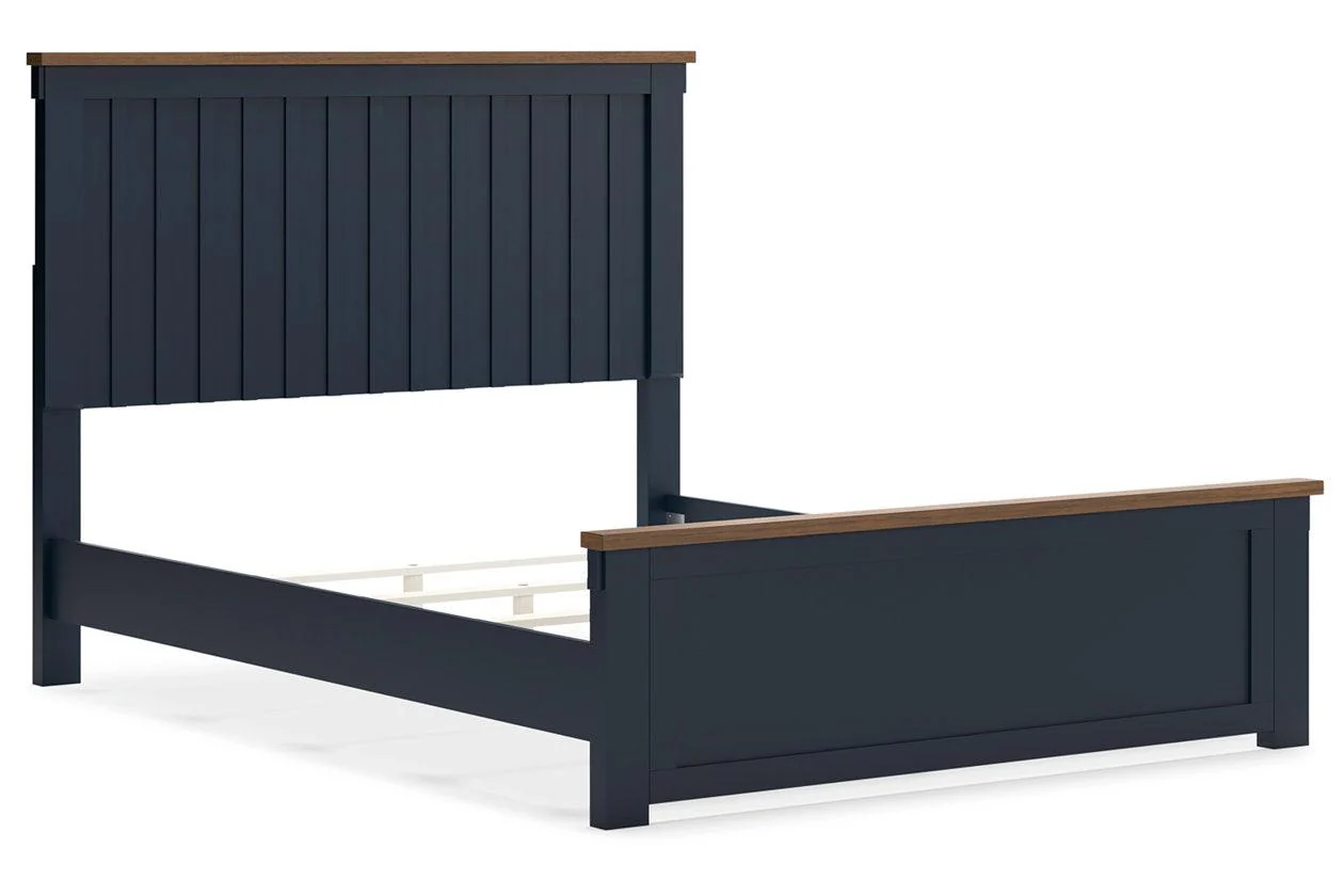 Landocken Brown/Blue Queen Panel Bed - Image 3