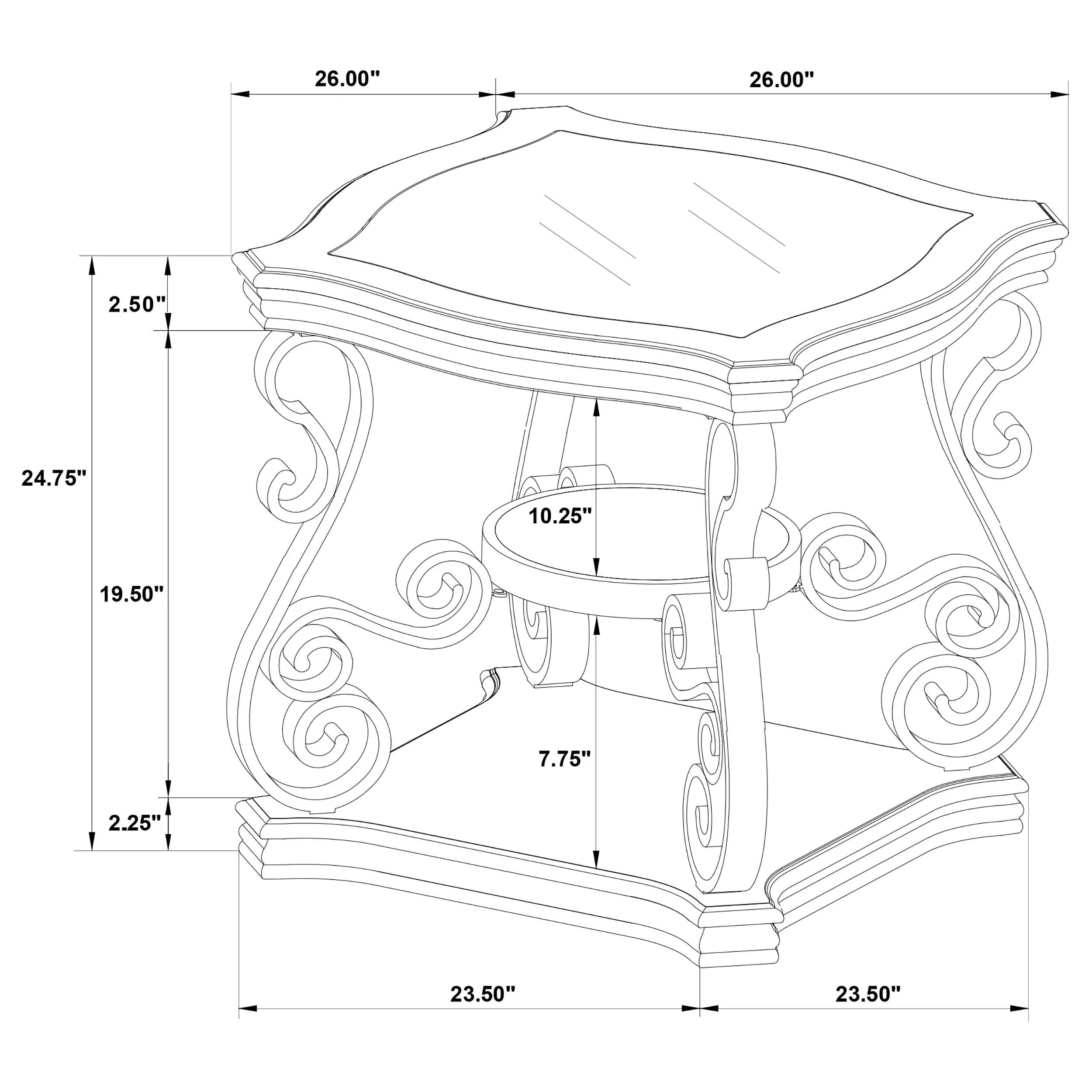 Laney Dark Merlot 3-Piece Glass Top Coffee and End Table Set - Image 10