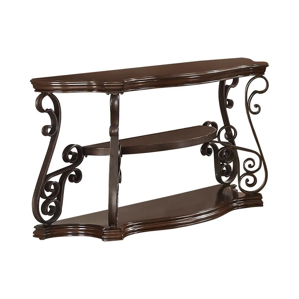 Laney Deep Merlot/Clear Sofa Table - Image 3