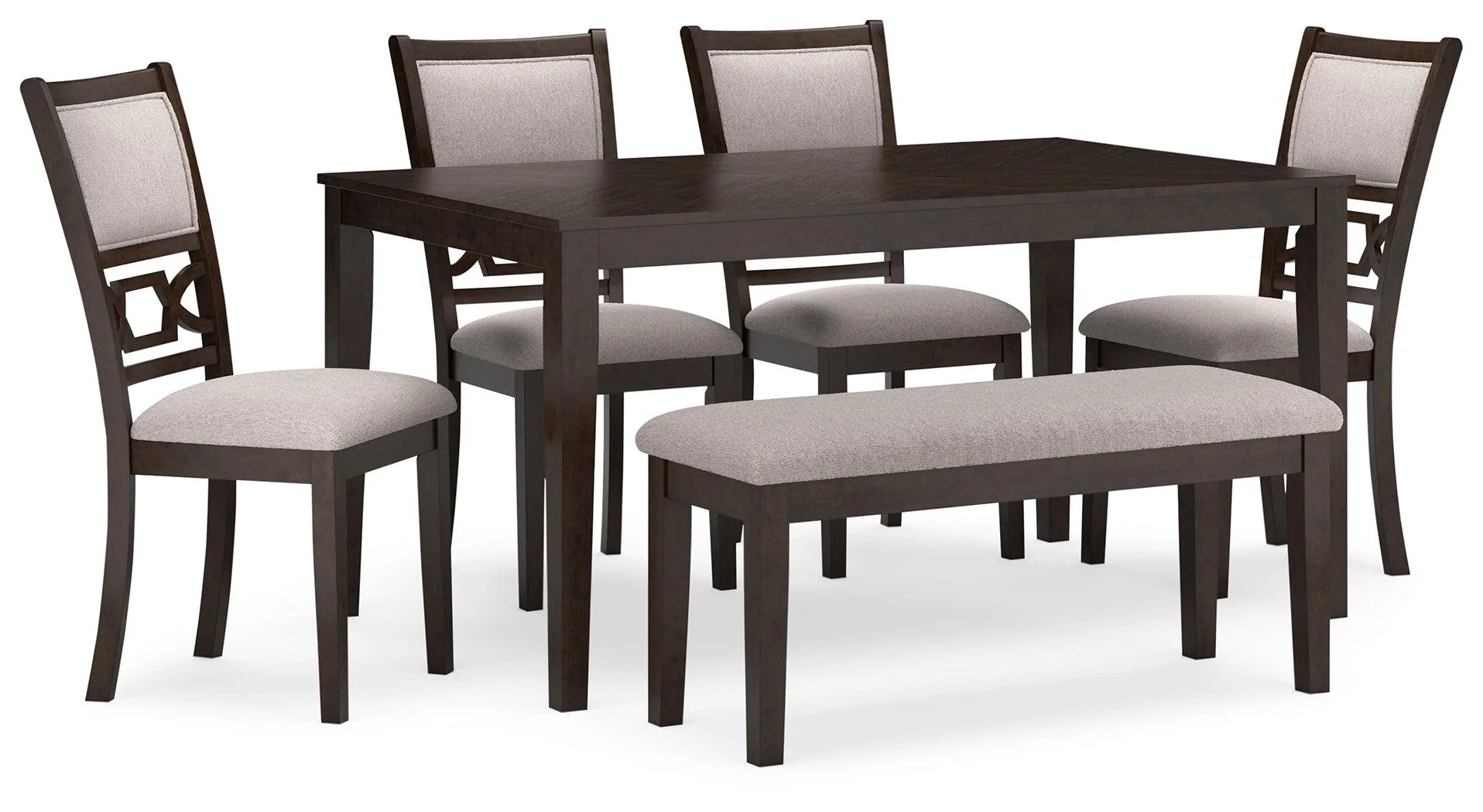 Langwest Brown Dining Table and 4 Chairs and Bench - Image 5
