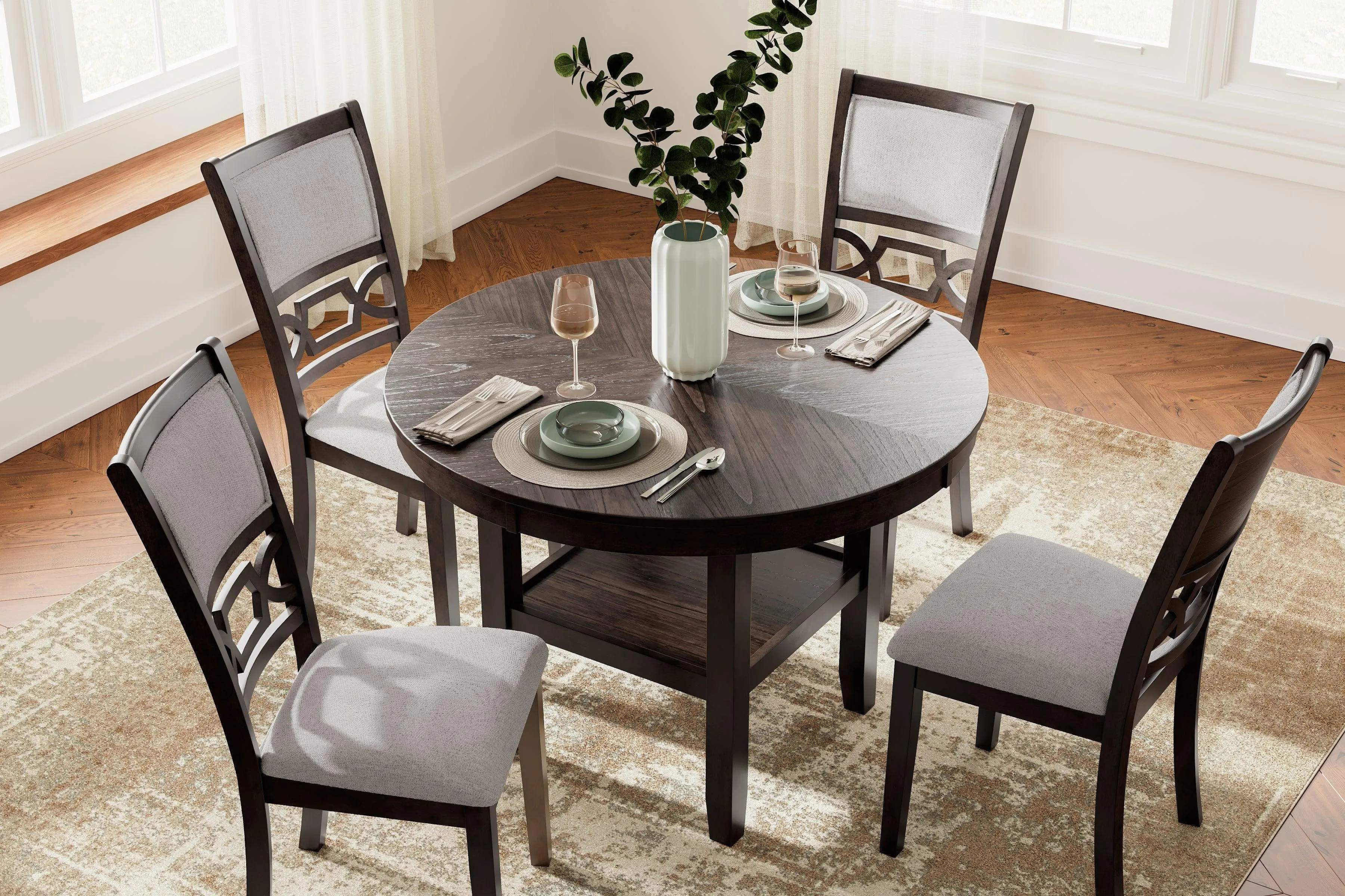 Langwest Brown Dining Table and 4 Chairs - Image 4