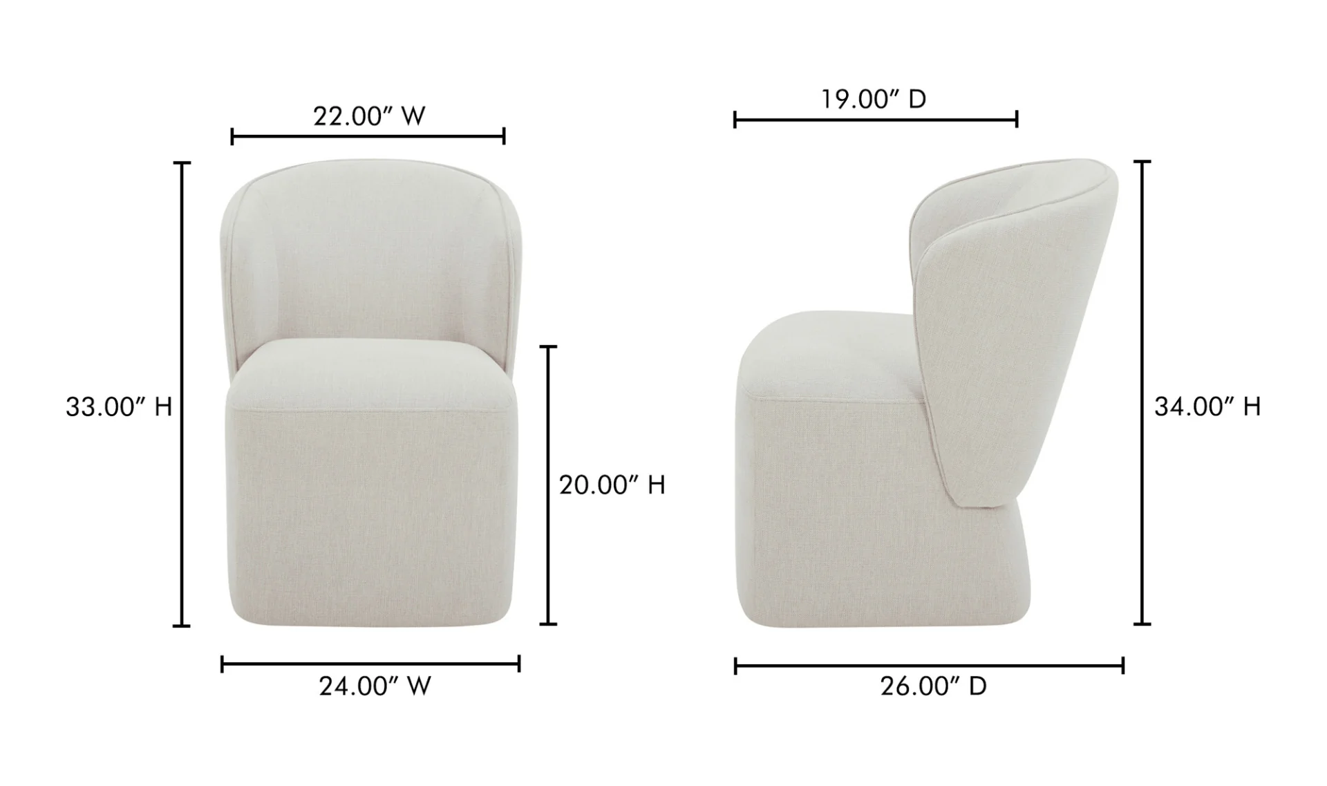 Larson Rolling Dining Chair Heather Grey - Image 10