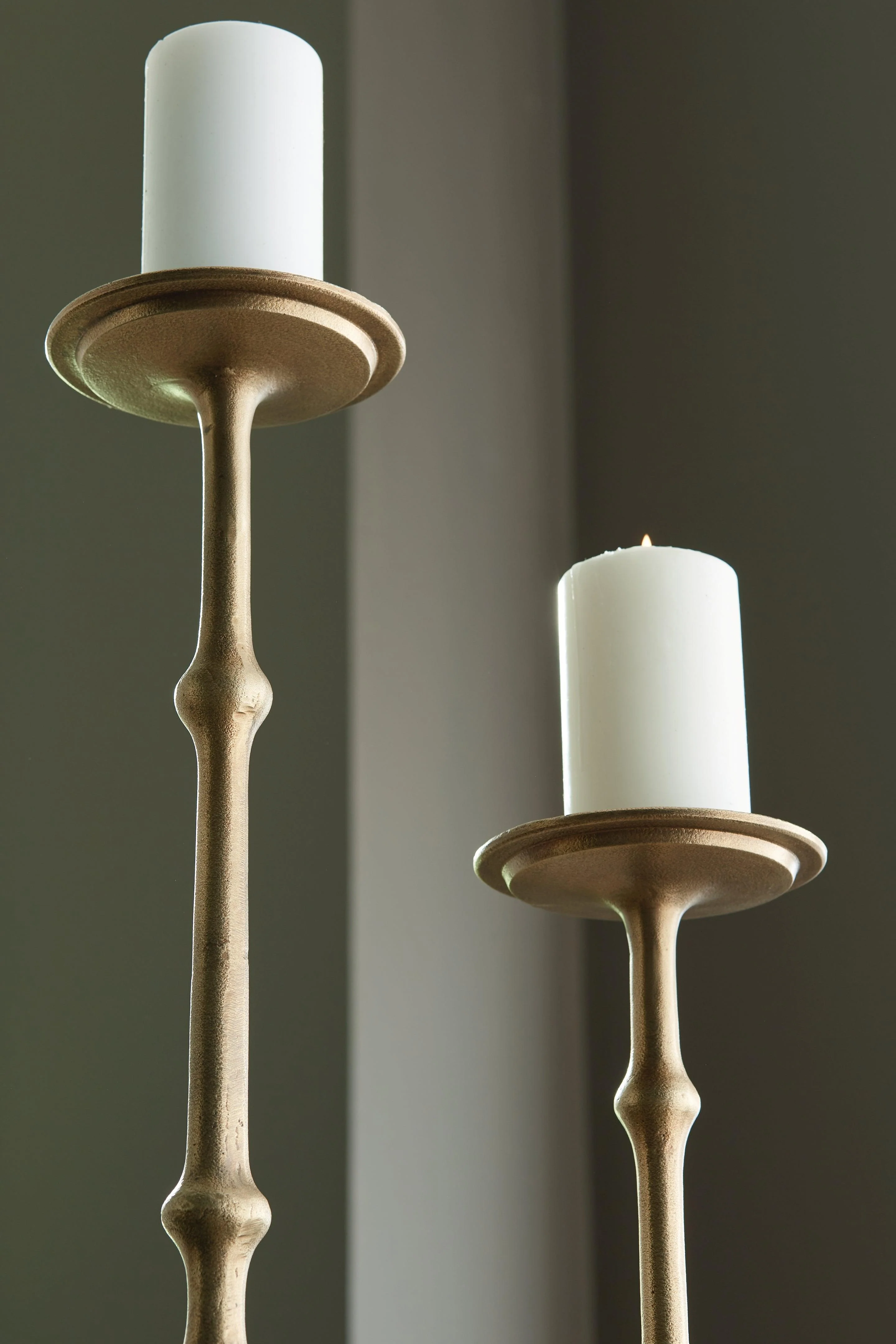 Larwick Antique Brass Finish Candle Holder - Image 2