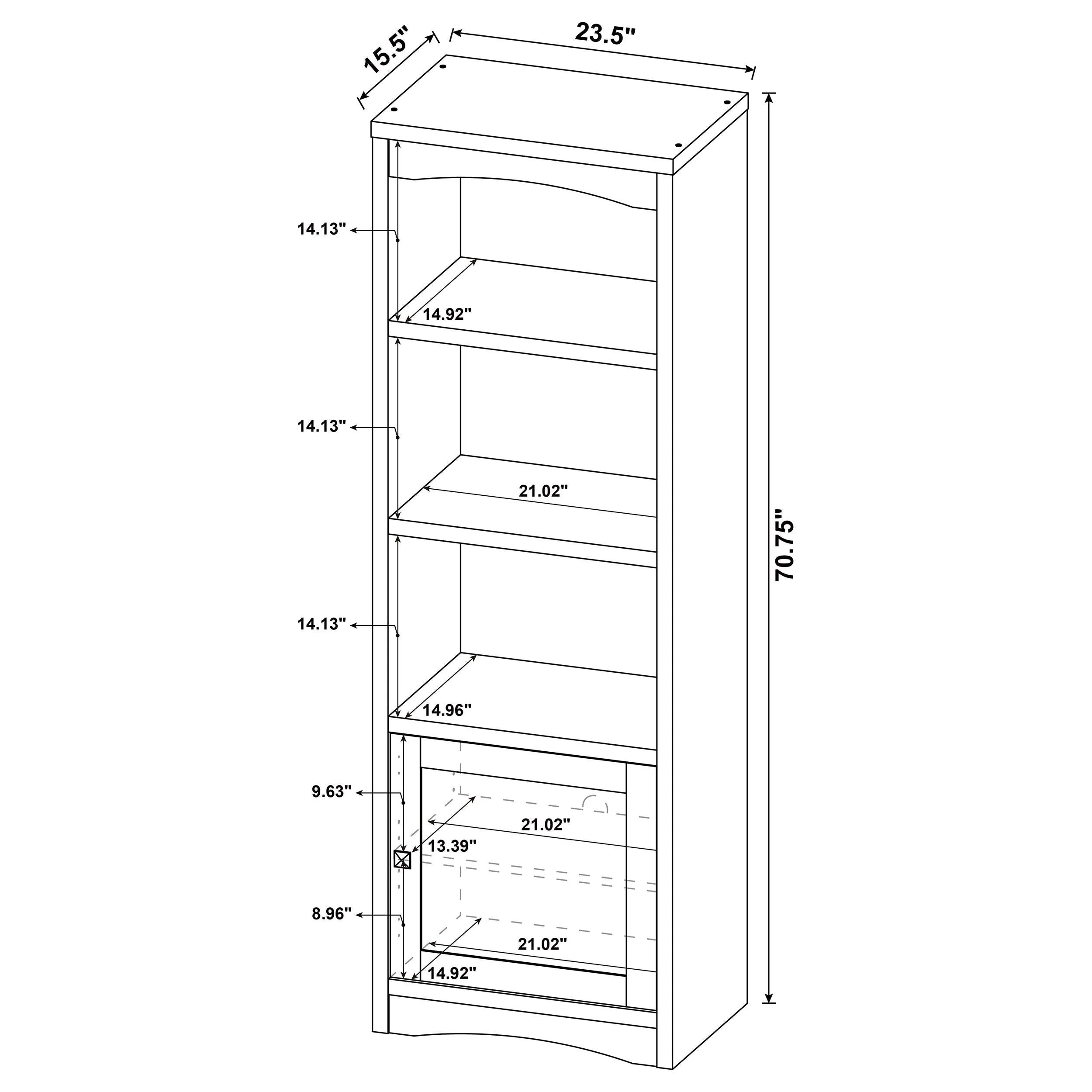 Laughlin Dark Pine 3-shelf Engineered Wood Media Tower - Image 3