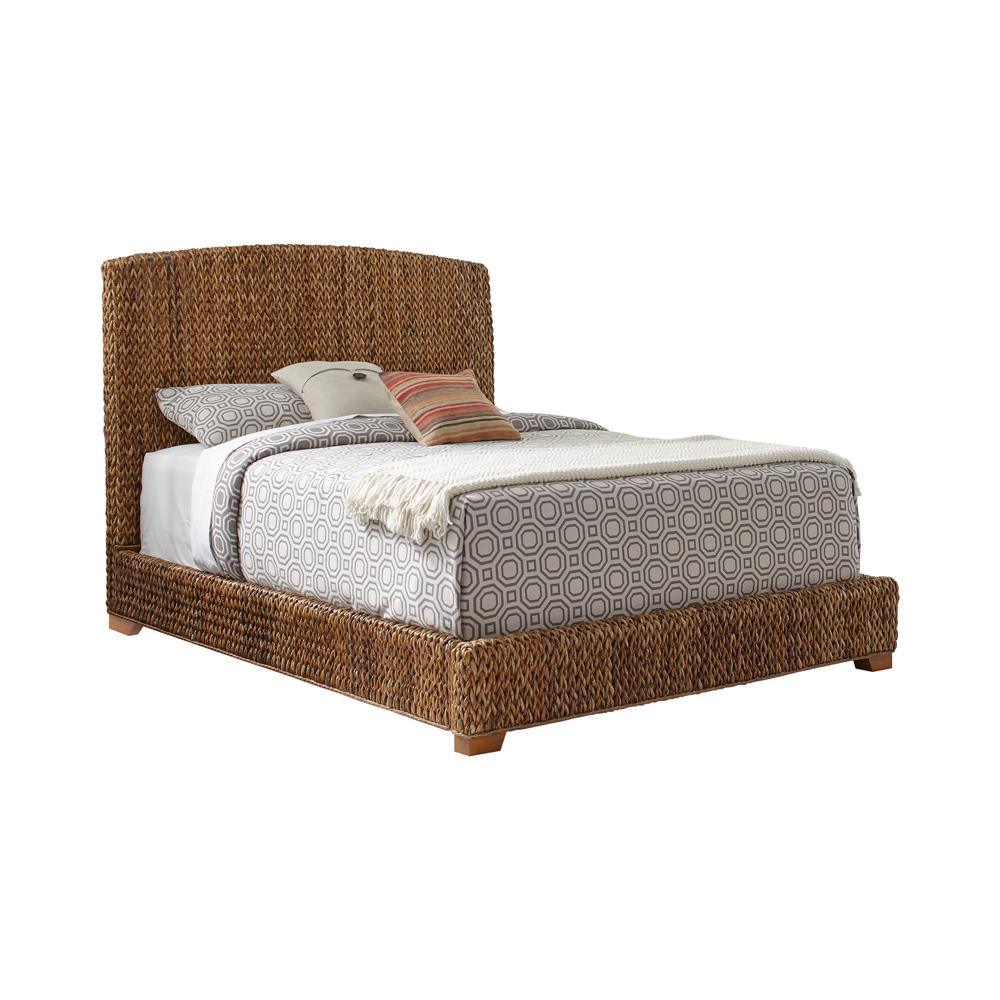 Laughton Amber California King Hand-Woven Banana Leaf Bed - Image 3