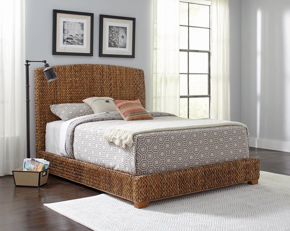 Laughton Amber California King Hand-Woven Banana Leaf Bed - Image 4