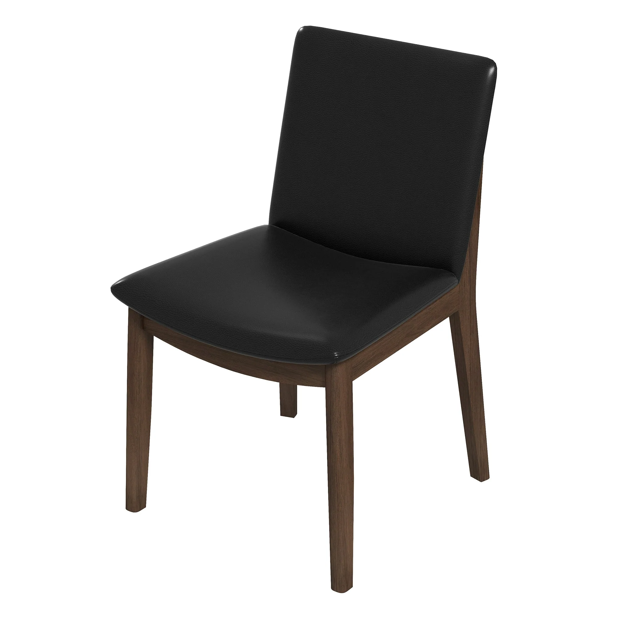 Laura  Black PU Solid Wood Dining Chair (Set Of 2) - Image 7