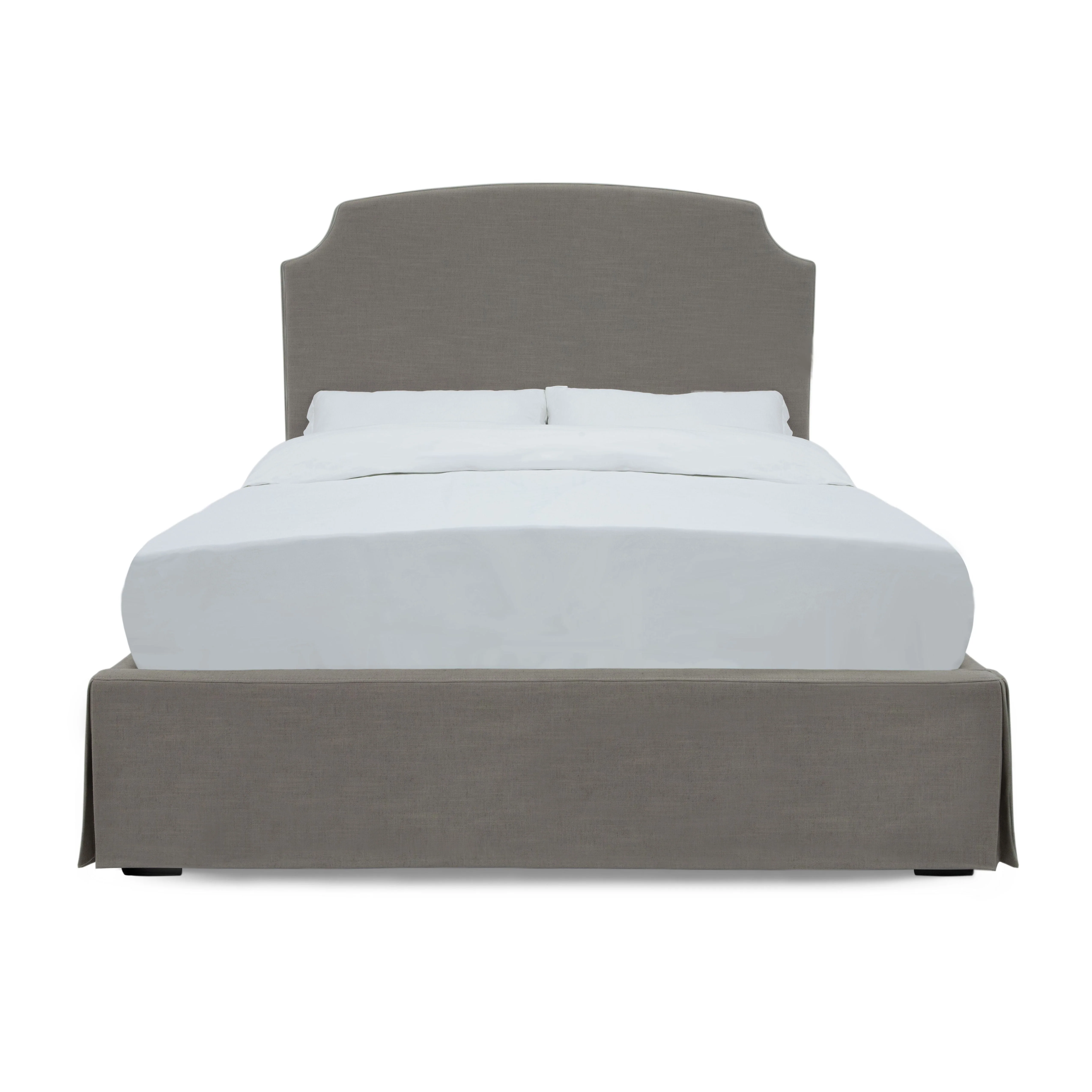 Laurel California King Upholstered Skirted Storage Panel Bed in Wheat - Image 5