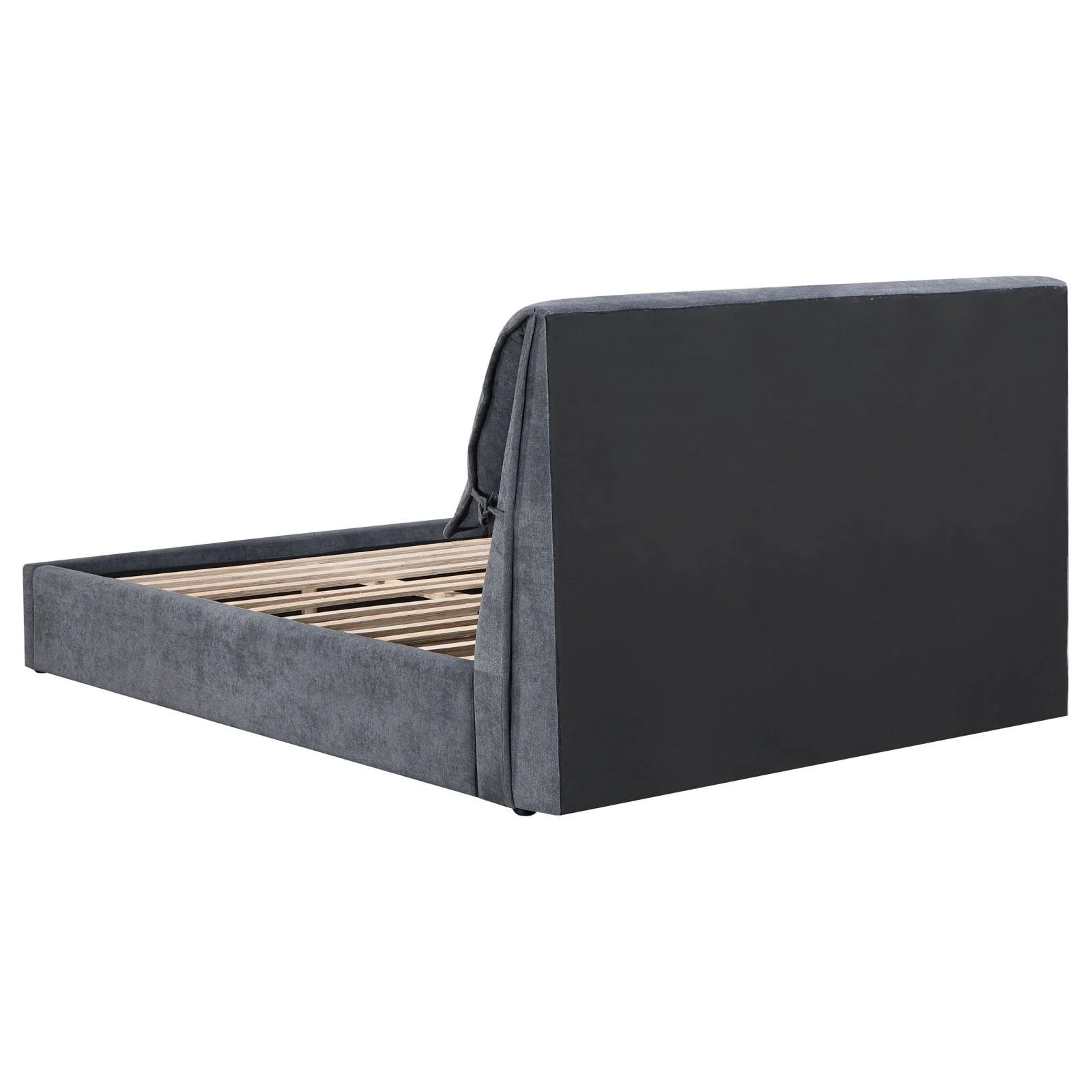 Laurel Charcoal Grey Upholstered Queen Platform Bed with Pillow Headboard - Image 4
