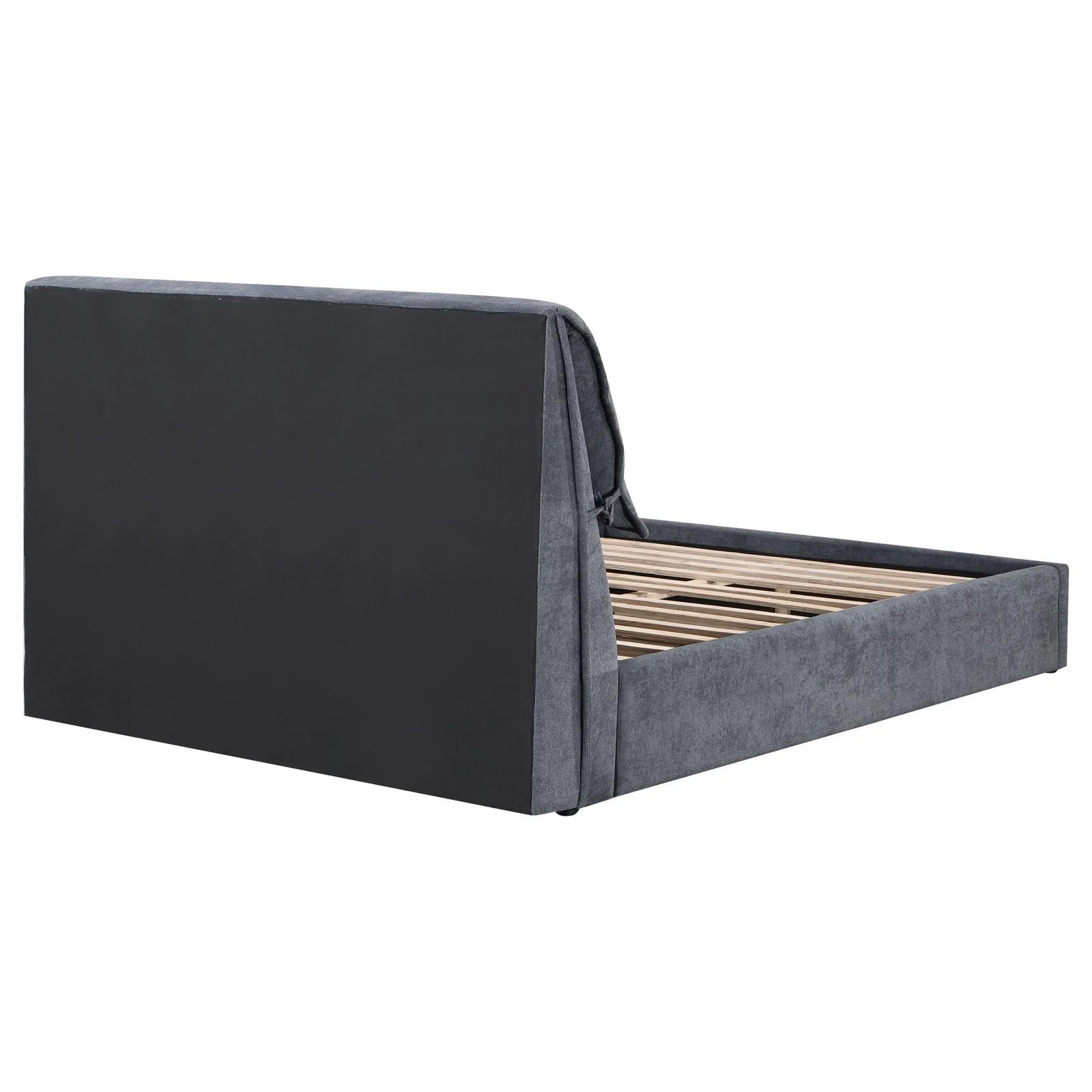 Laurel Charcoal Grey Upholstered Queen Platform Bed with Pillow Headboard - Image 5