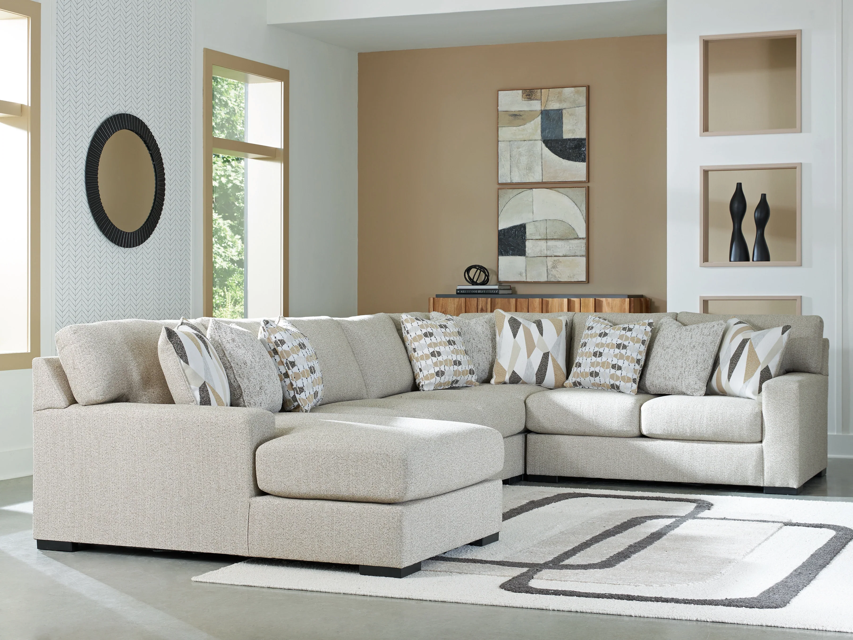 Laurelgrove Pebble 5-Piece Sectional with LAF Chaise - Image 2